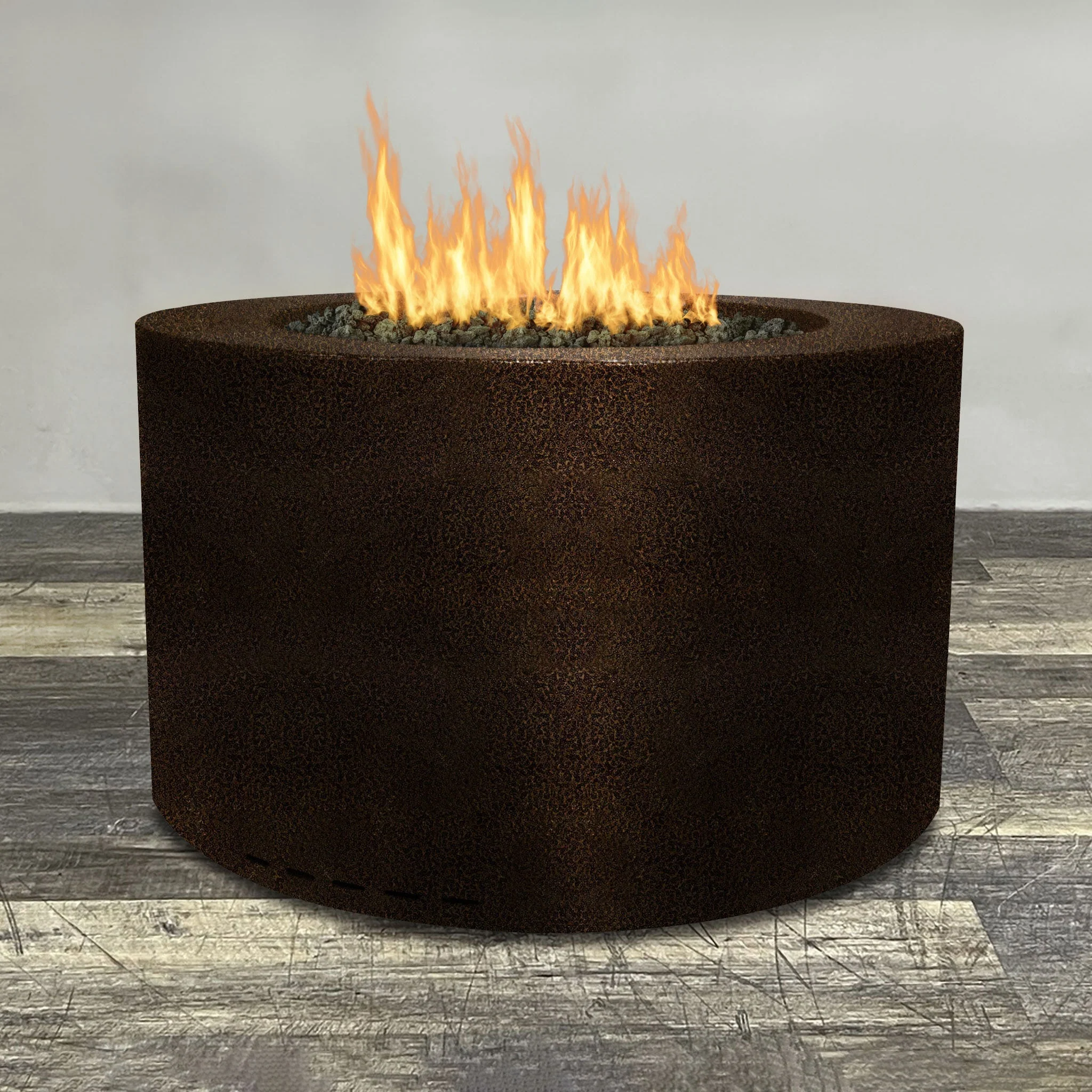 45" Round Gravity Powder Coated Steel Fire Pit - Propane Gas Hardline - by Starfire Designs - Image 4
