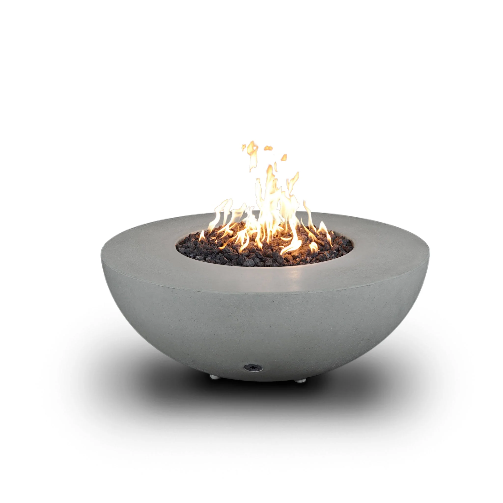 45" Round Rustic Gravity Concrete (GFRC) Fire Pit - Propane Gas Hardline - Push Button Spark Ignition - Natural Gray by Starfire Designs - Image 7