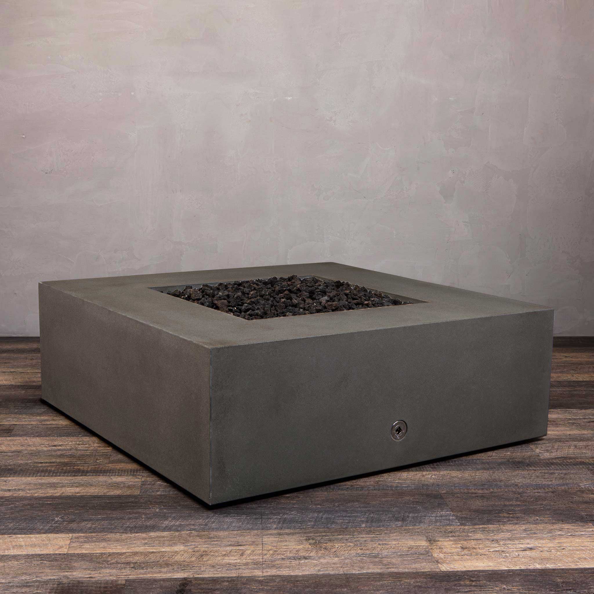 45" Square Gravity Concrete (GFRC) Fire Pit - Natural Gas - 110V CSA On/Off Electronic Ignition System - Brown by Starfire Designs - Image 13