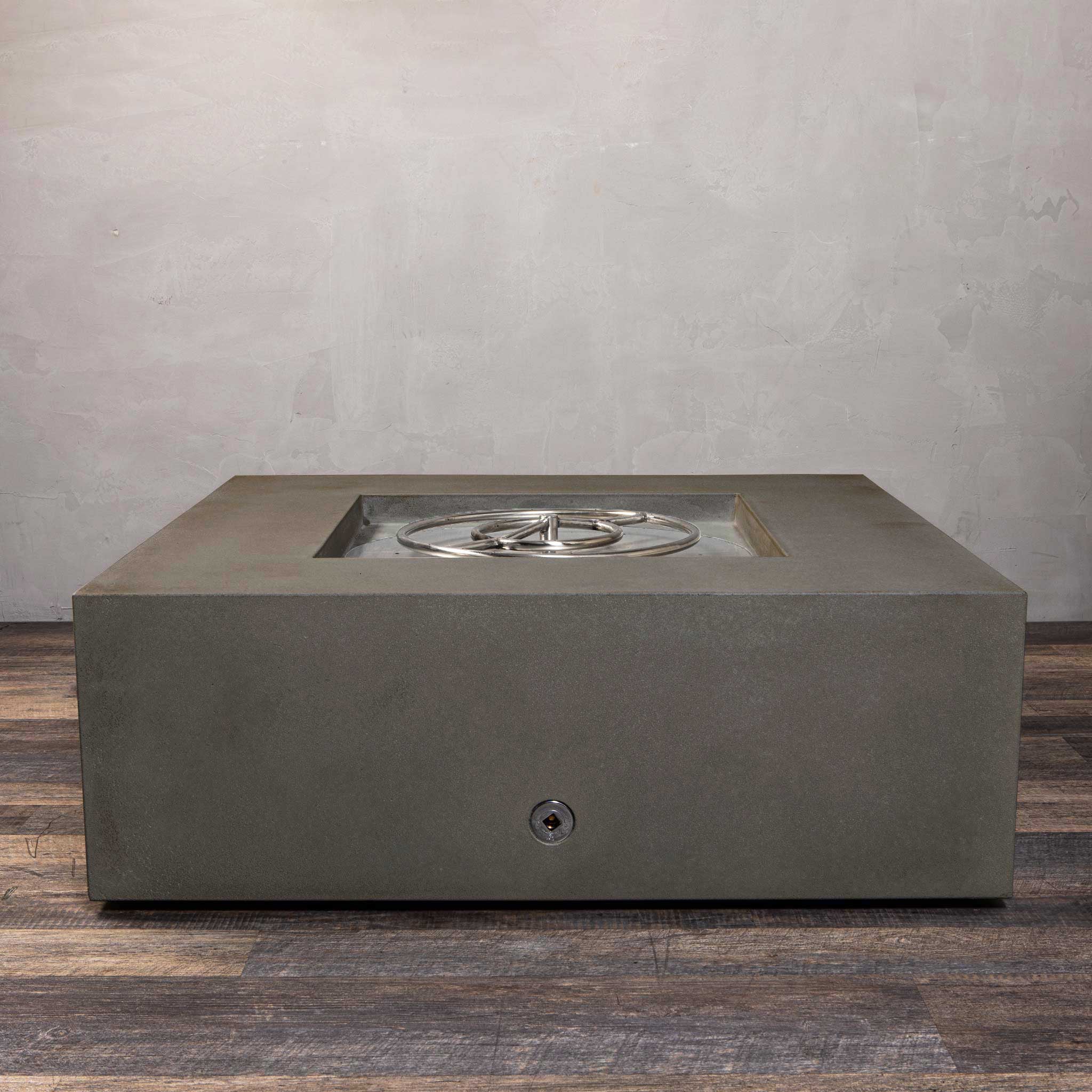 45" Square Gravity Concrete (GFRC) Fire Pit - Natural Gas - 110V CSA On/Off Electronic Ignition System - Brown by Starfire Designs - Image 15