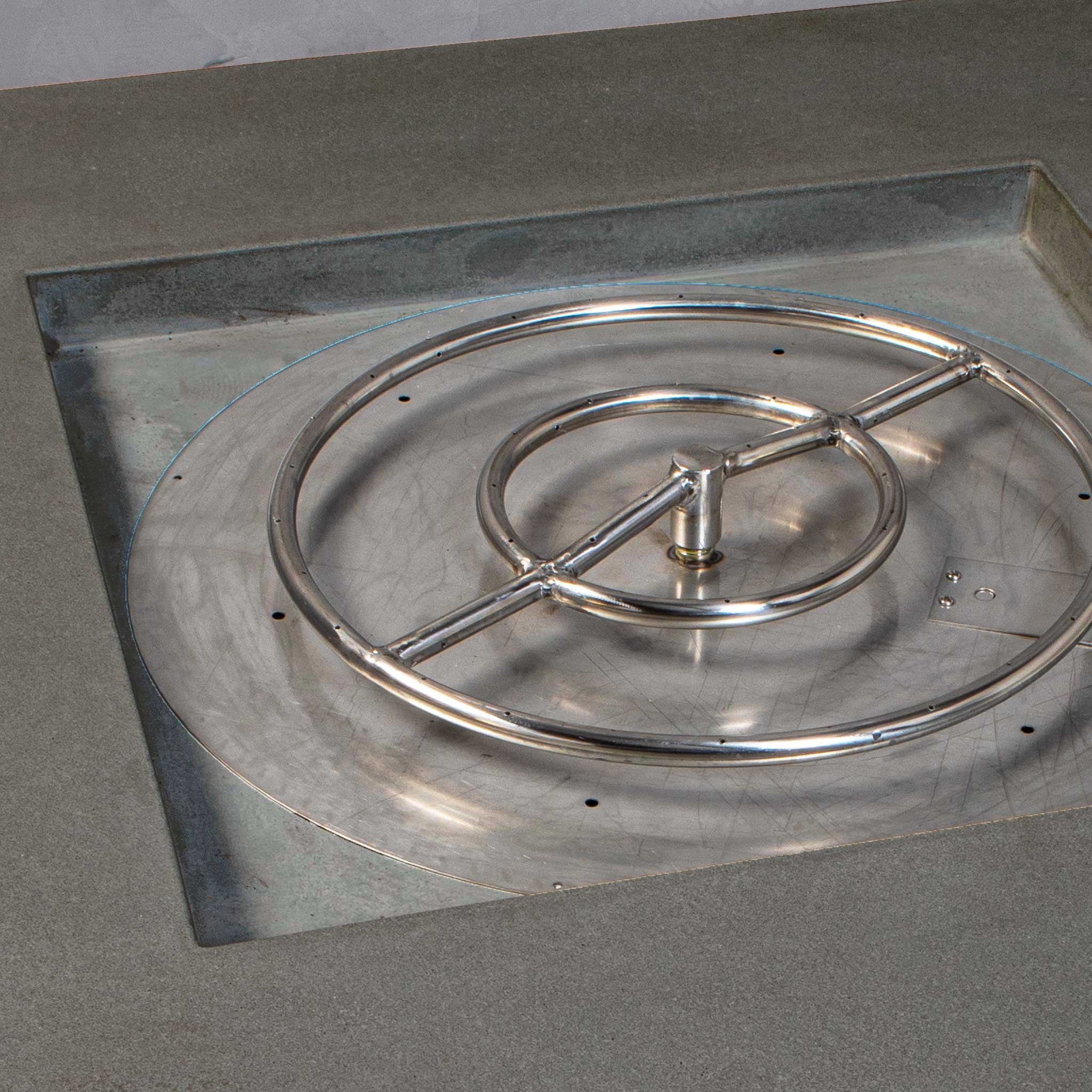 45" Square Gravity Concrete (GFRC) Fire Pit - Natural Gas - 110V CSA On/Off Electronic Ignition System - Brown by Starfire Designs - Image 16