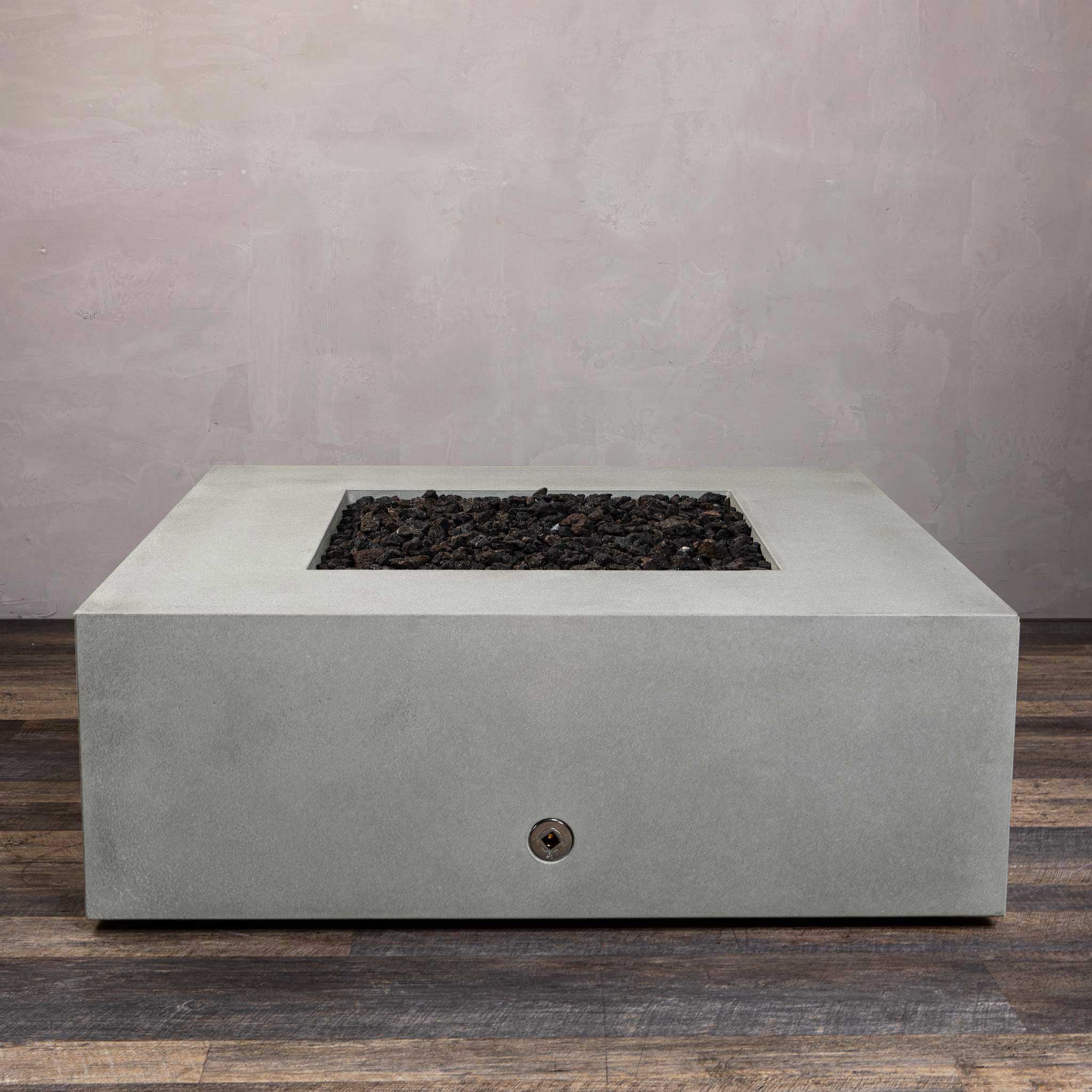 45" Square Gravity Concrete (GFRC) Fire Pit - Natural Gas - Push Button Spark Ignition - Natural Gray by Starfire Designs - Image 11