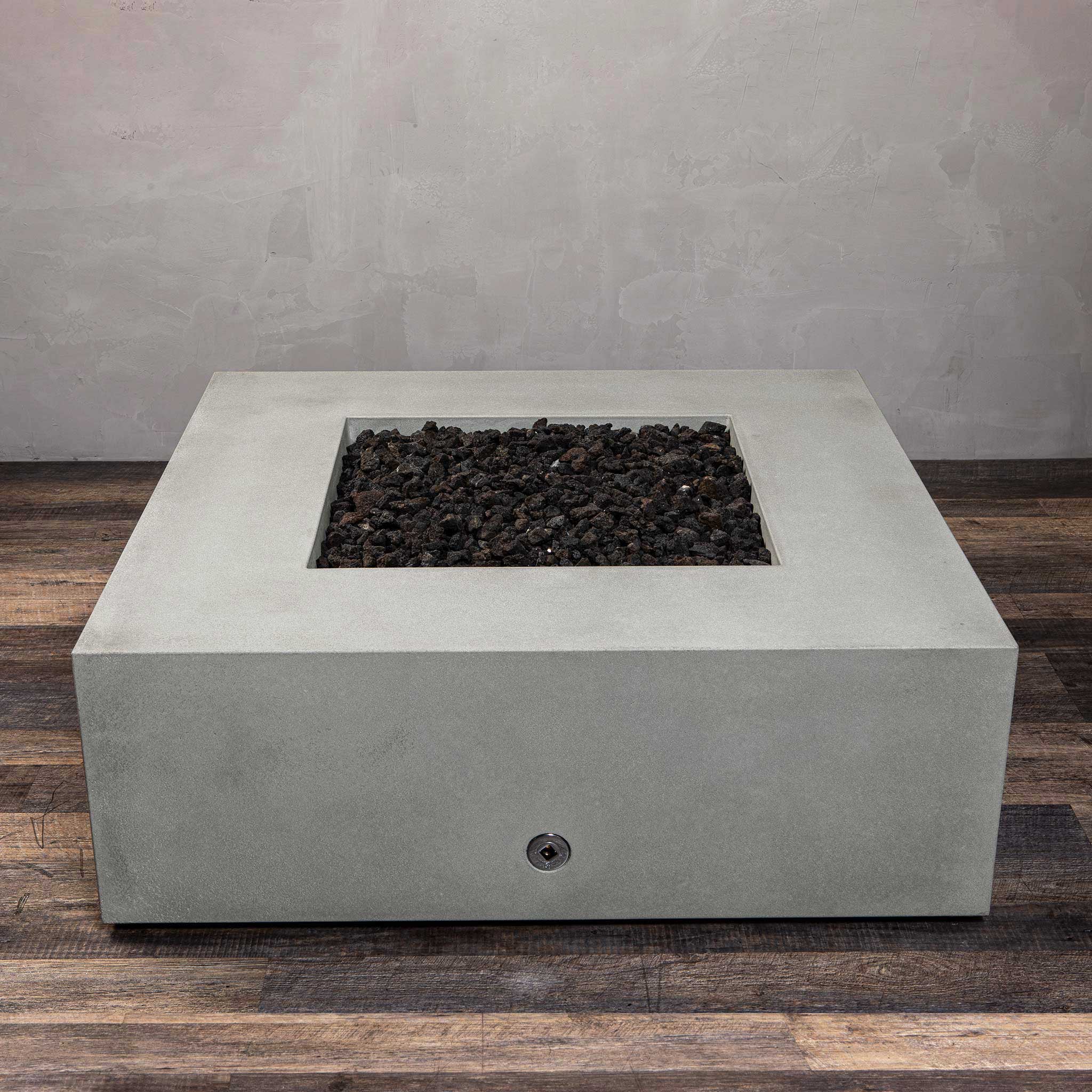 45" Square Gravity Concrete (GFRC) Fire Pit - Natural Gas - Push Button Spark Ignition - Natural Gray by Starfire Designs - Image 12