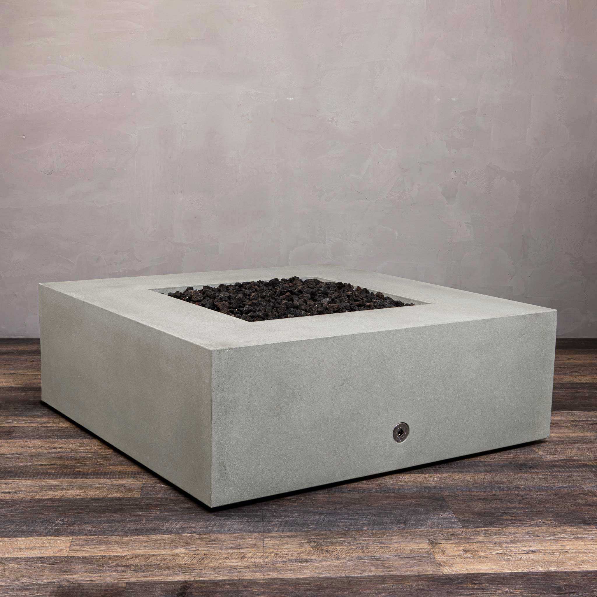 45" Square Gravity Concrete (GFRC) Fire Pit - Natural Gas - Push Button Spark Ignition - Natural Gray by Starfire Designs - Image 13