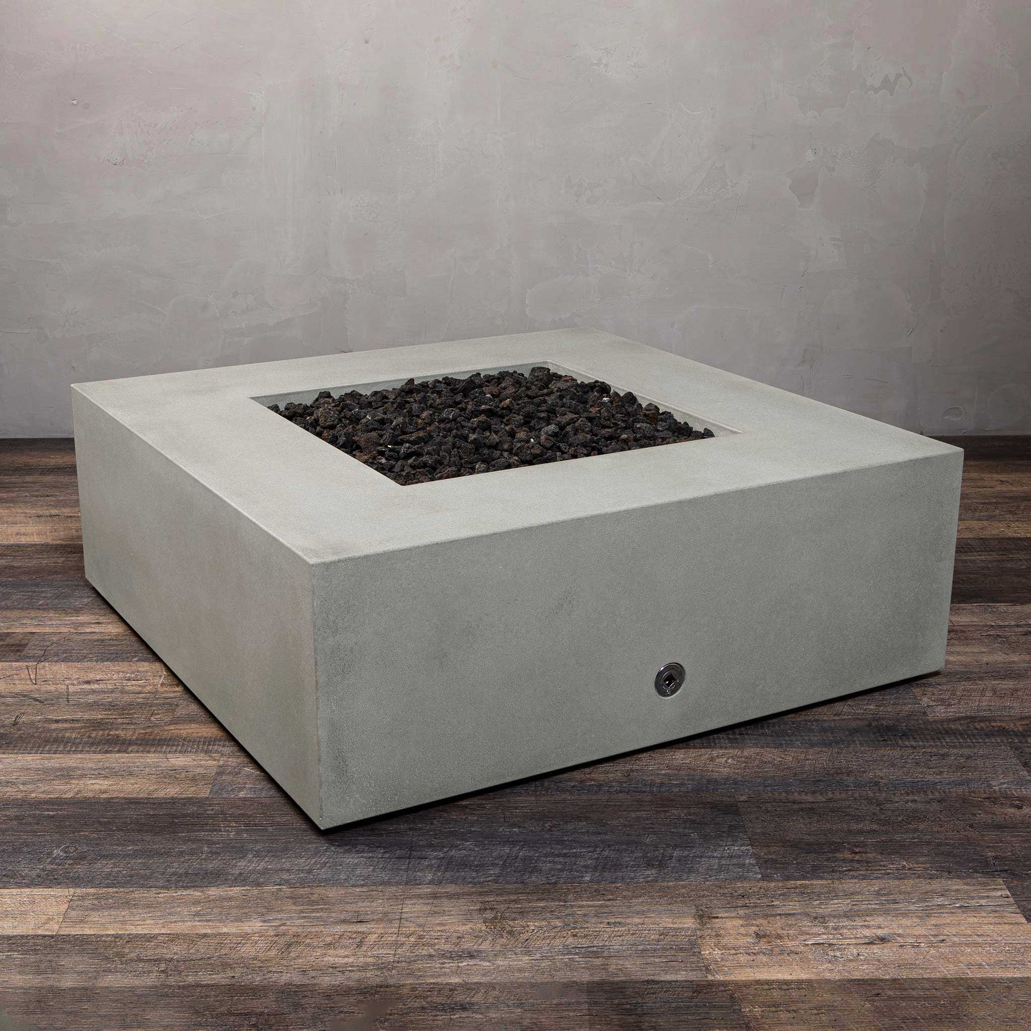 45" Square Gravity Concrete (GFRC) Fire Pit - Natural Gas - Push Button Spark Ignition - Natural Gray by Starfire Designs - Image 14