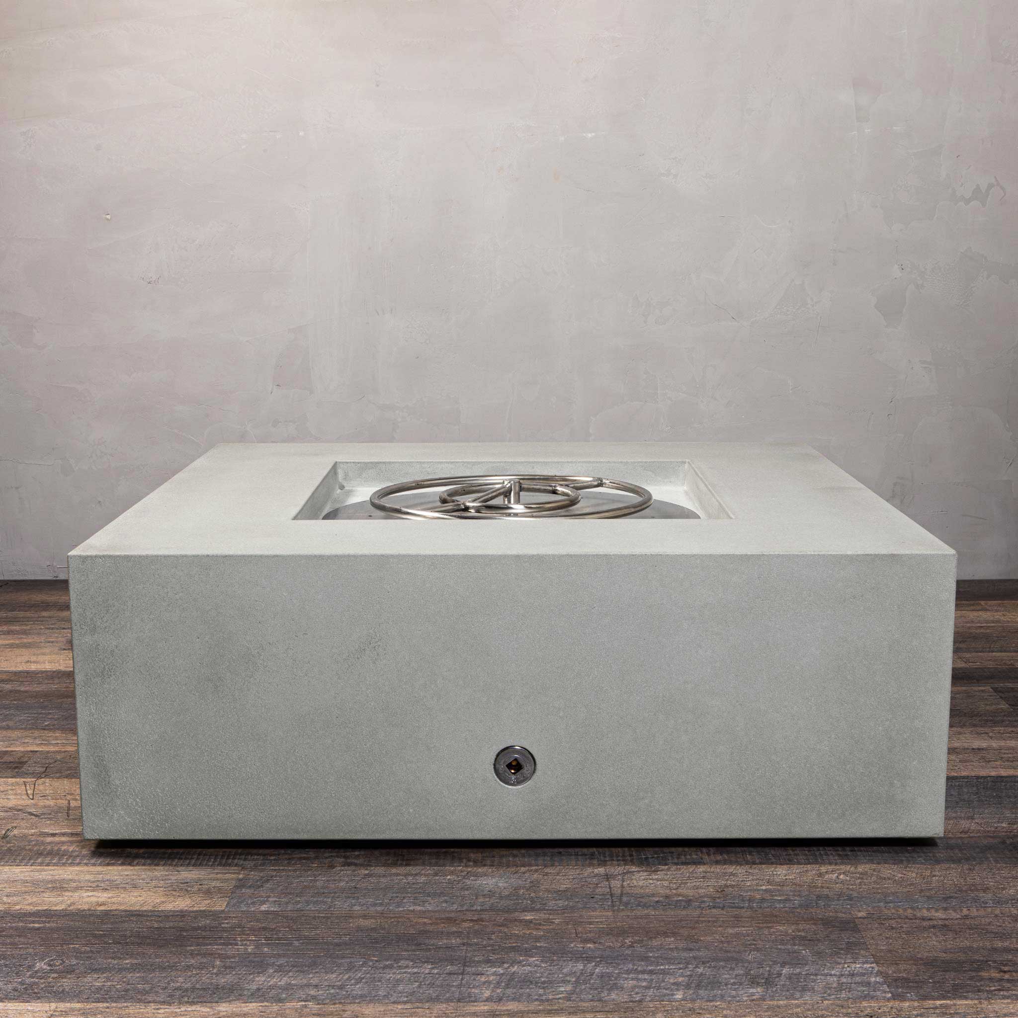 45" Square Gravity Concrete (GFRC) Fire Pit - Natural Gas - Push Button Spark Ignition - Natural Gray by Starfire Designs - Image 15