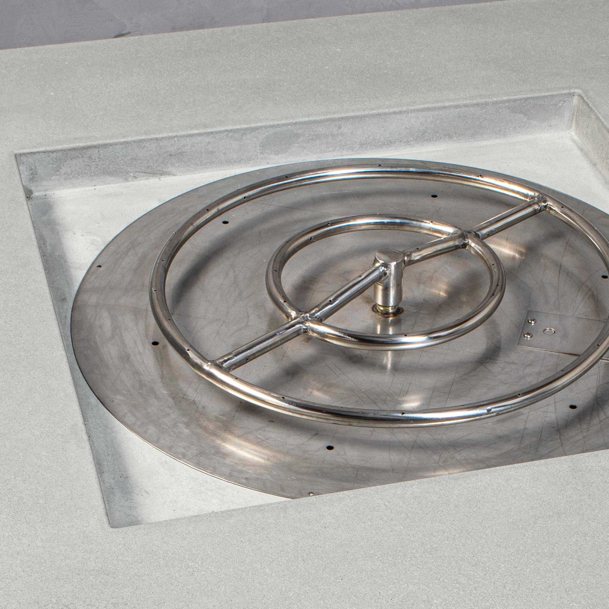 45" Square Gravity Concrete (GFRC) Fire Pit - Natural Gas - Push Button Spark Ignition - Natural Gray by Starfire Designs - Image 16