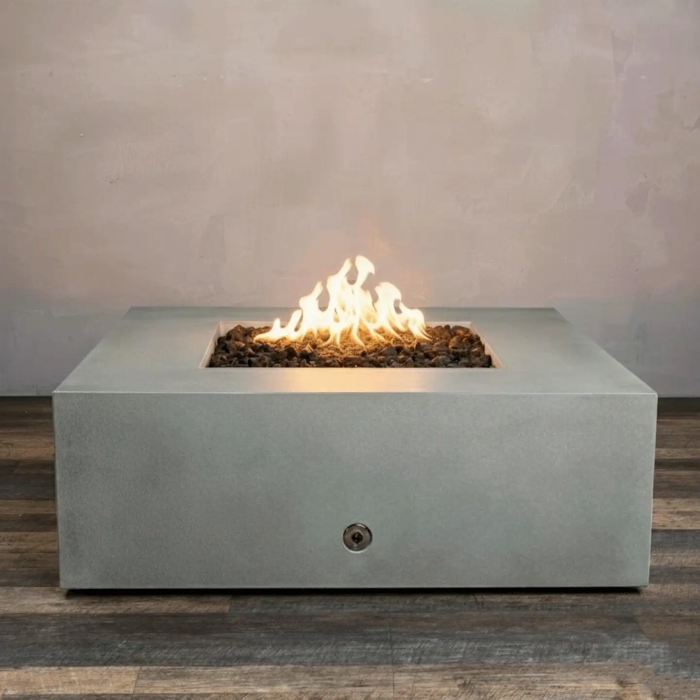 45" Square Gravity Concrete (GFRC) Fire Pit - Natural Gas - Push Button Spark Ignition - Natural Gray by Starfire Designs - Image 2