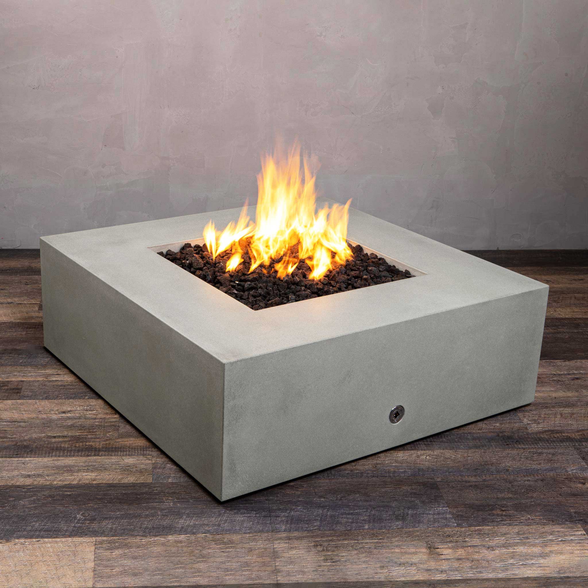 45" Square Gravity Concrete (GFRC) Fire Pit - Natural Gas - Push Button Spark Ignition - Natural Gray by Starfire Designs - Image 9