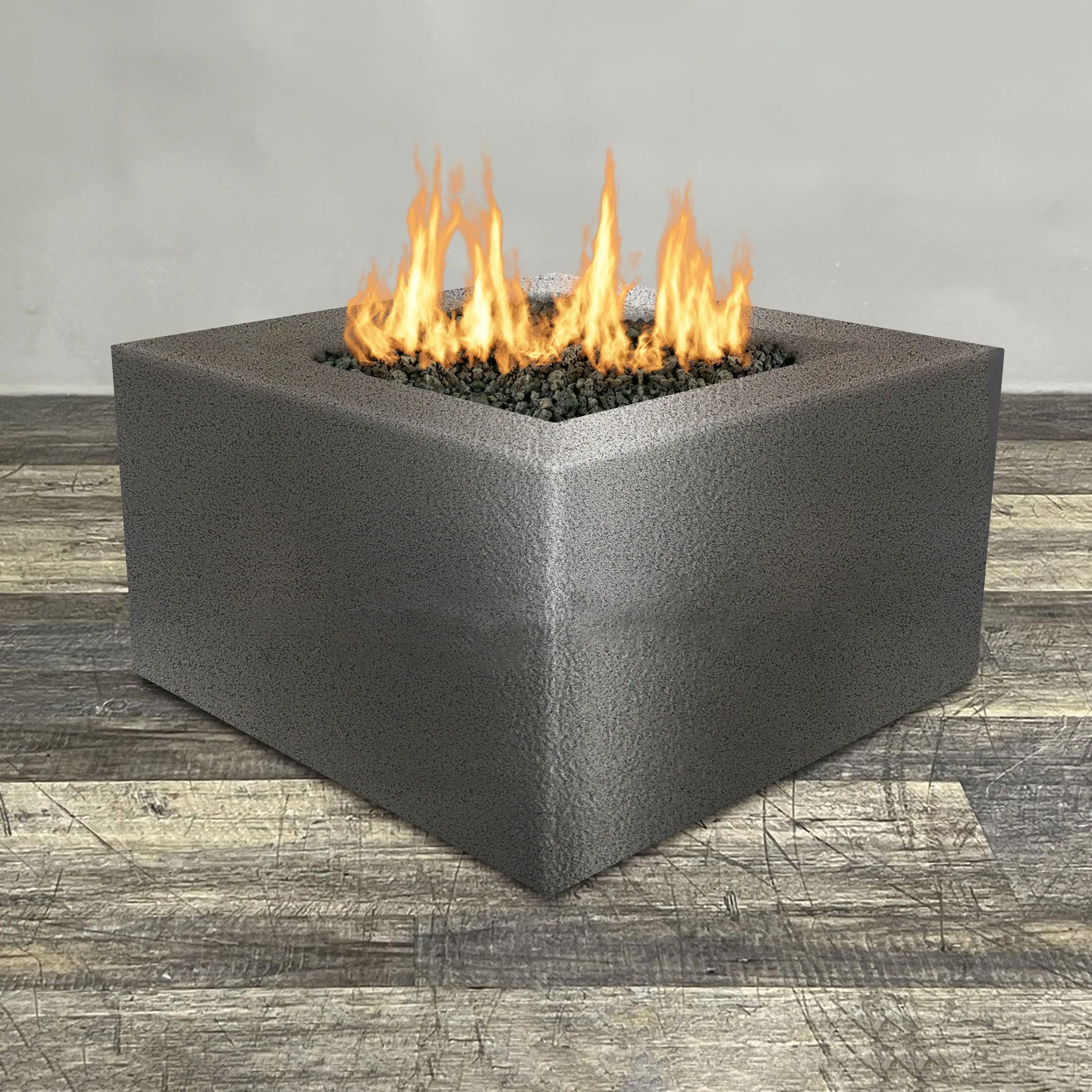 45" Square Gravity Powder Coated Steel Fire Pit - Natural Gas - by Starfire Designs - Image 3