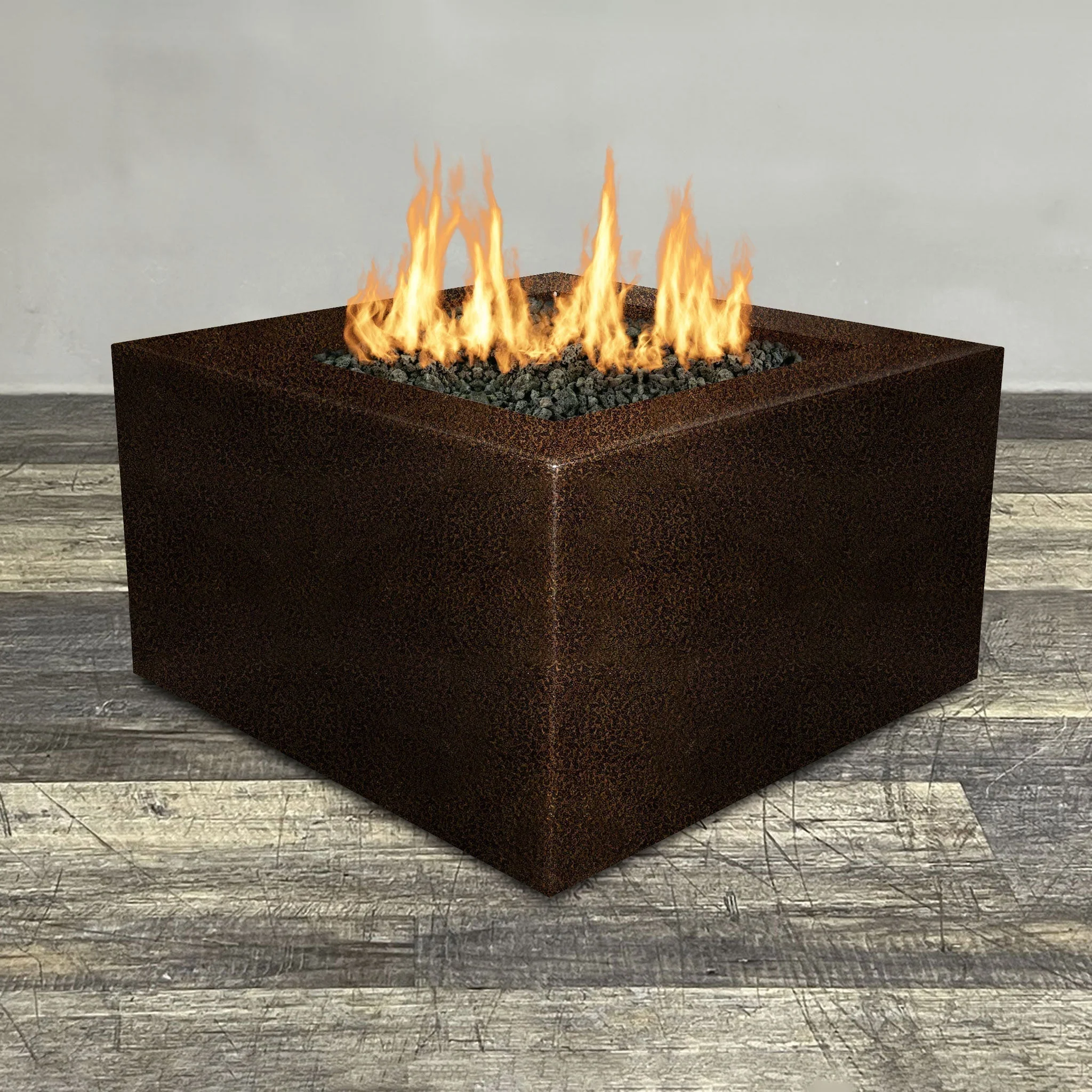 45" Square Gravity Powder Coated Steel Fire Pit - Natural Gas - by Starfire Designs - Image 4