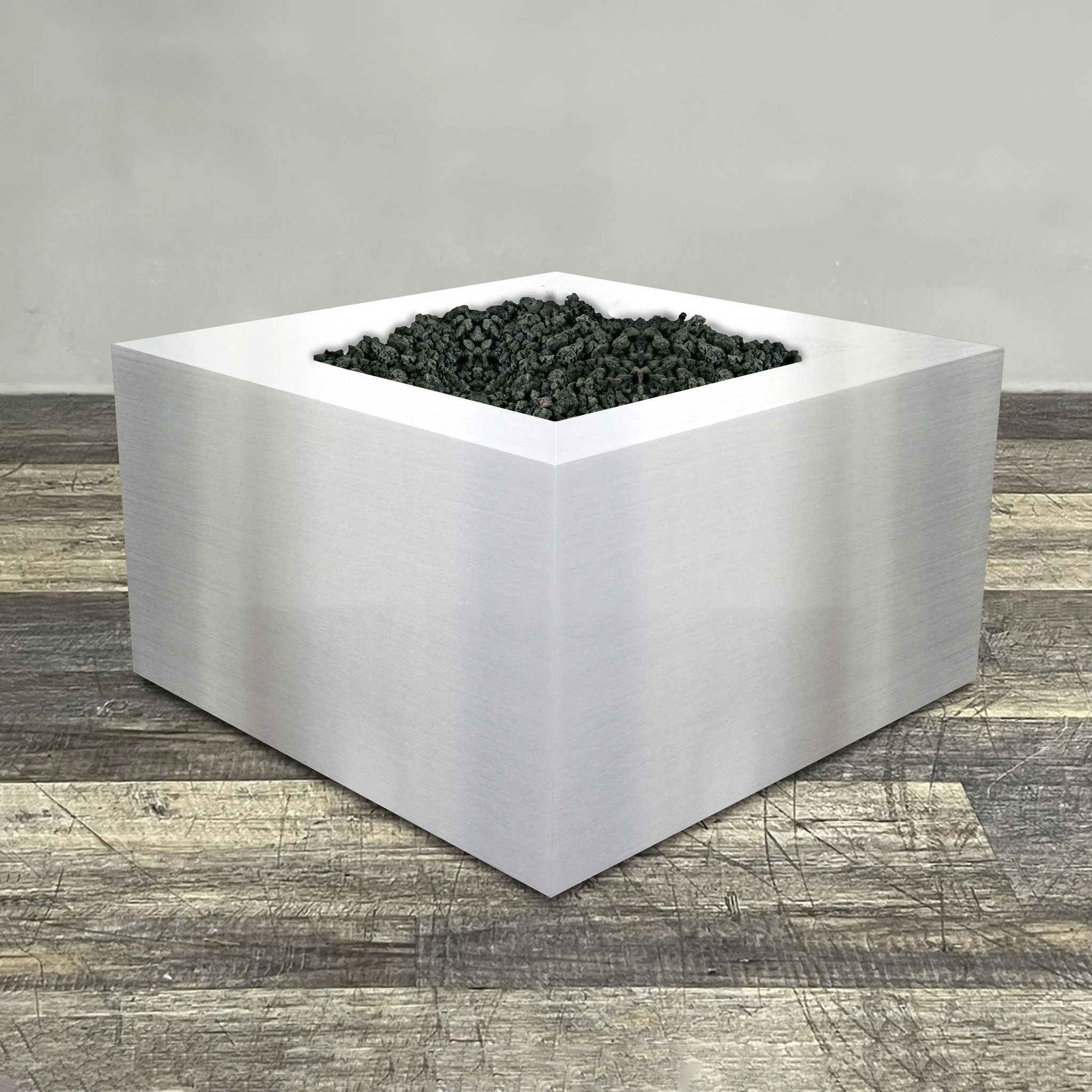 45" Square Gravity Stainless Steel Fire Pit - Natural Gas - 110V Electronic Ignition System by Starfire Designs - Image 2