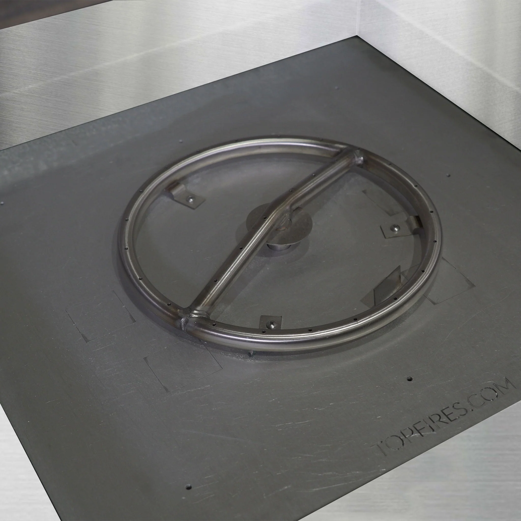 45" Square Gravity Stainless Steel Fire Pit - Natural Gas - 110V Electronic Ignition System by Starfire Designs - Image 5