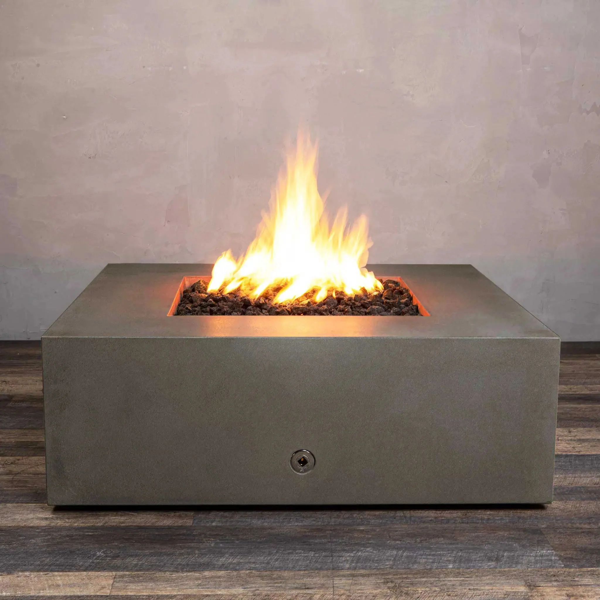 45" Square Rustic Gravity Concrete (GFRC) Fire Pit by Starfire Designs - Image 12