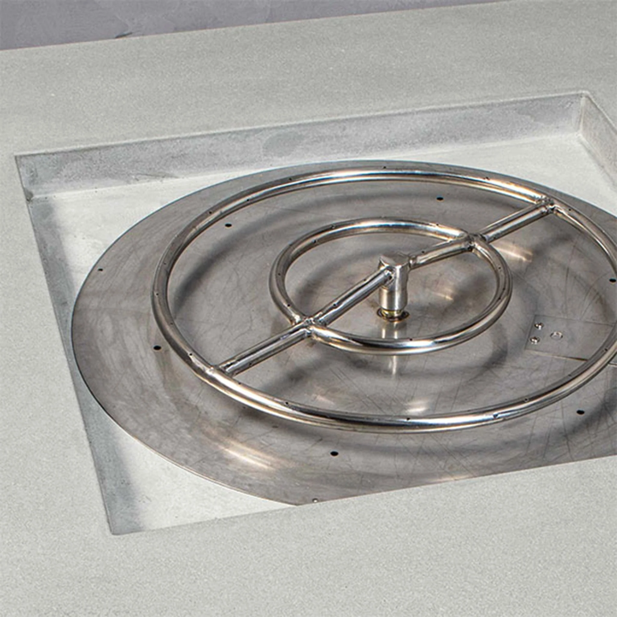 45" Square Rustic Gravity Concrete (GFRC) Fire Pit - Natural Gas - Match Lit Ignition - Natural Gray by Starfire Designs - Image 10
