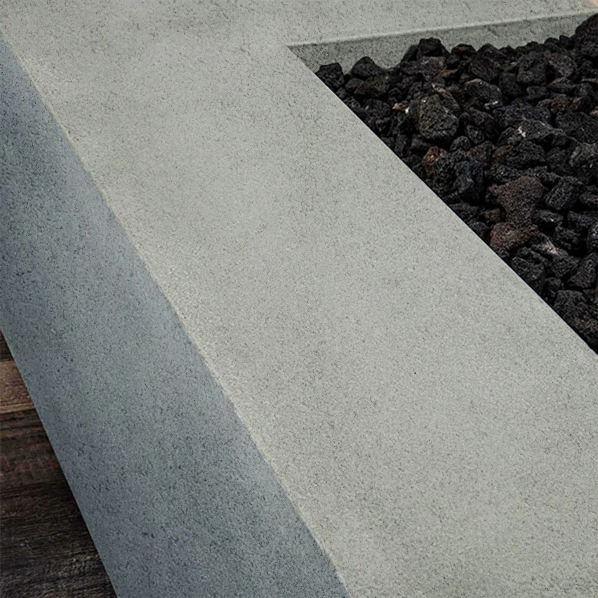 45" Square Rustic Gravity Concrete (GFRC) Fire Pit - Natural Gas - Match Lit Ignition - Natural Gray by Starfire Designs - Image 11