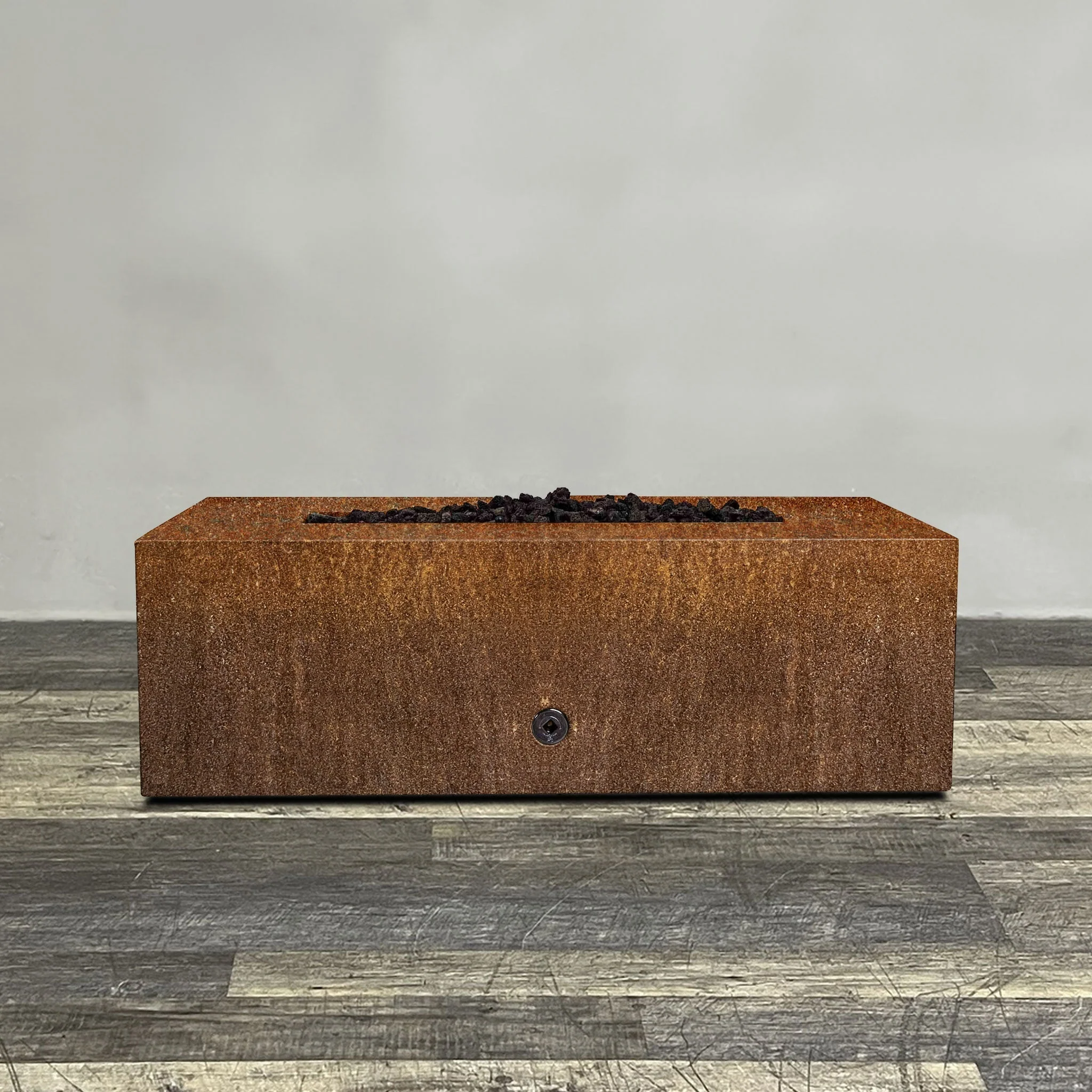 48" x 24" Rectangle Gravity Corten Steel Fire Pit - Natural Gas - 110V Electronic Ignition System by Starfire Designs - Image 2