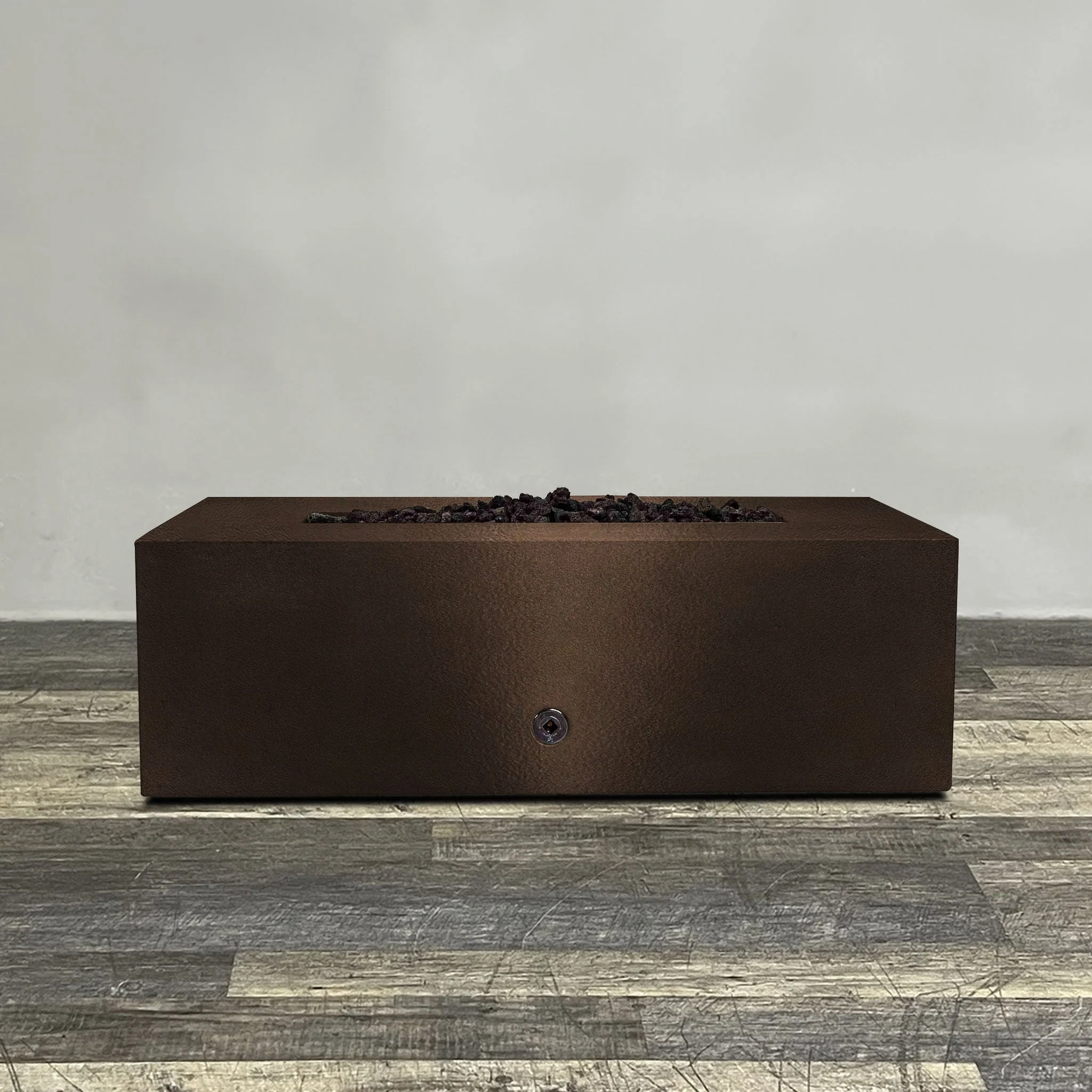 48" x 24" Rectangle Gravity Powder Coated Steel Fire Pit - Natural Gas - 110V CSA Hi/Lo Electronic Ignition System w/Bluetooth & Handheld Remote - Bronze Hammertone by Starfire Designs - Image 2