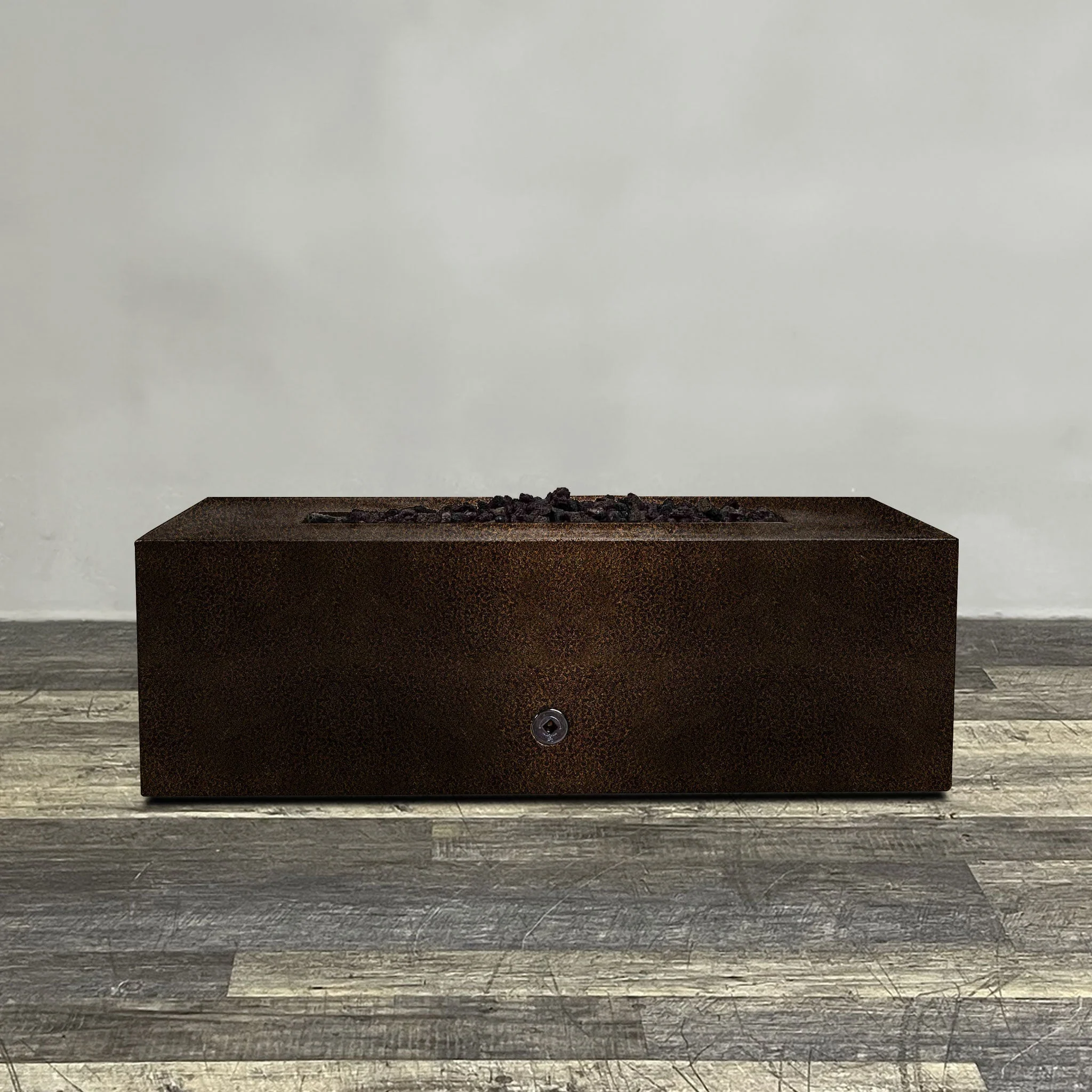 48" x 24" Rectangle Gravity Powder Coated Steel Fire Pit - Natural Gas - 110V CSA Hi/Lo Electronic Ignition System w/Bluetooth & Handheld Remote - Copper Vein by Starfire Designs - Image 2