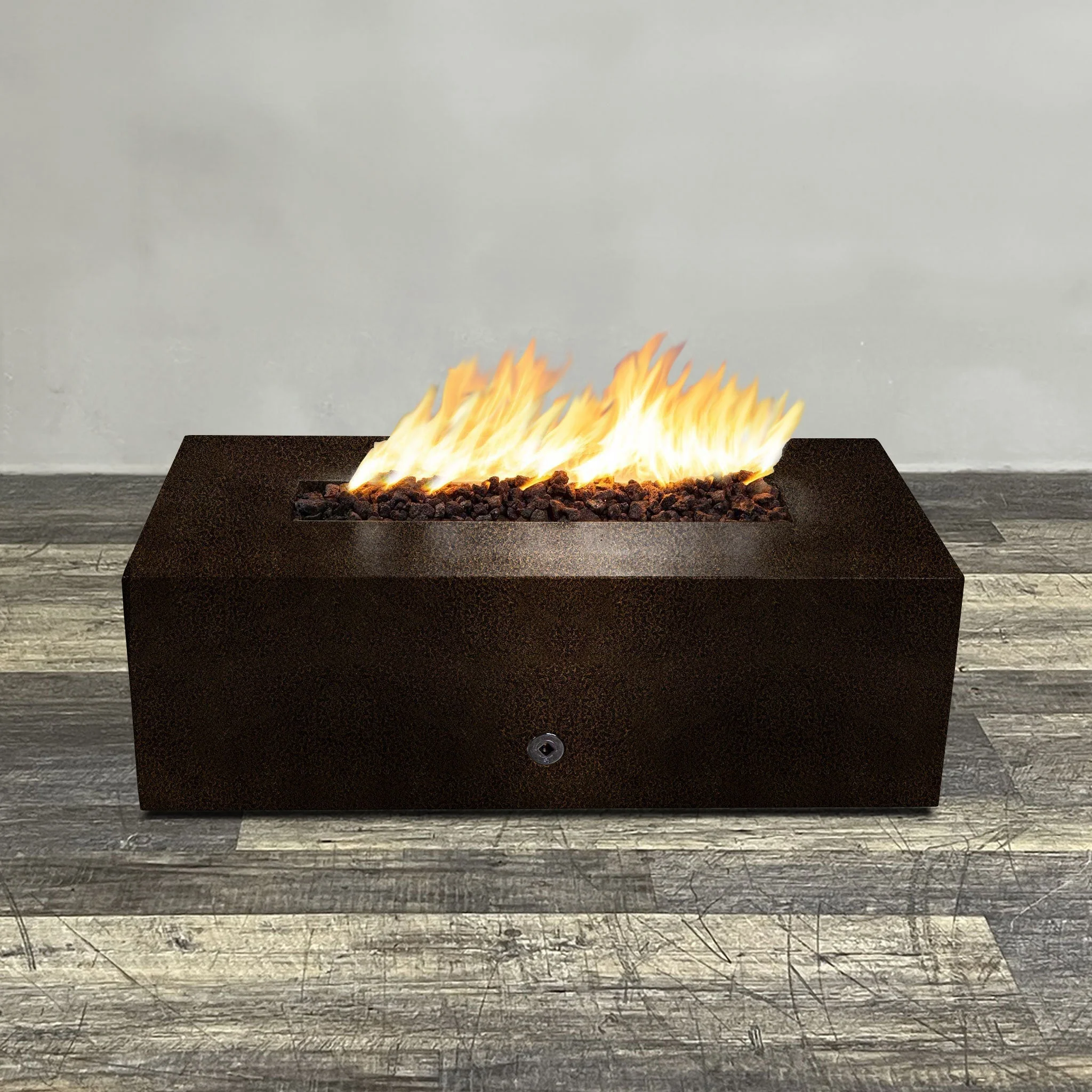 48" x 24" Rectangle Gravity Powder Coated Steel Fire Pit - Natural Gas - 110V CSA Hi/Lo Electronic Ignition System w/Bluetooth & Handheld Remote - Copper Vein by Starfire Designs - Image 4