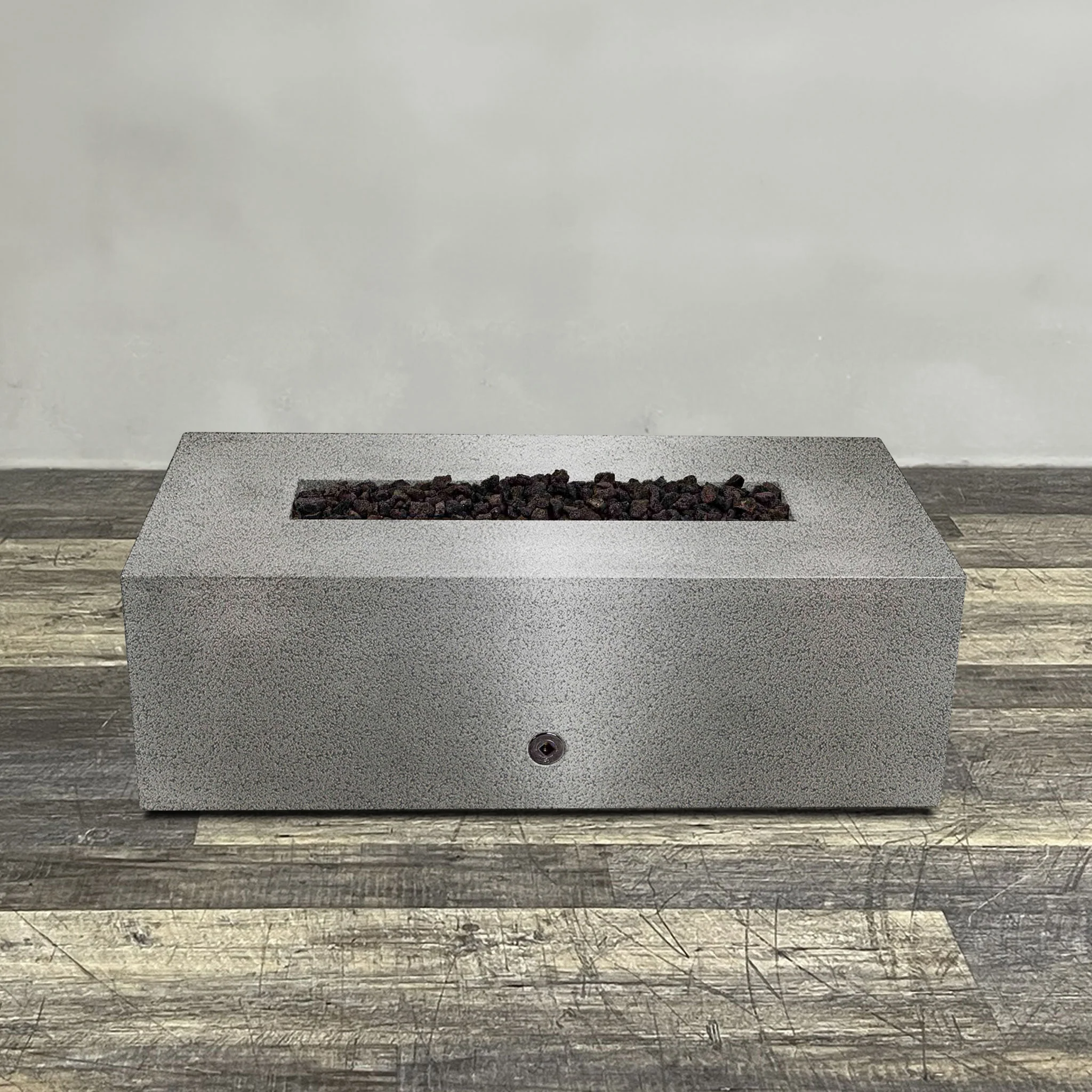 48" x 24" Rectangle Gravity Powder Coated Steel Fire Pit - Natural Gas - 110V CSA Hi/Lo Electronic Ignition System w/Bluetooth & Handheld Remote - Silver Hammertone by Starfire Designs - Image 5