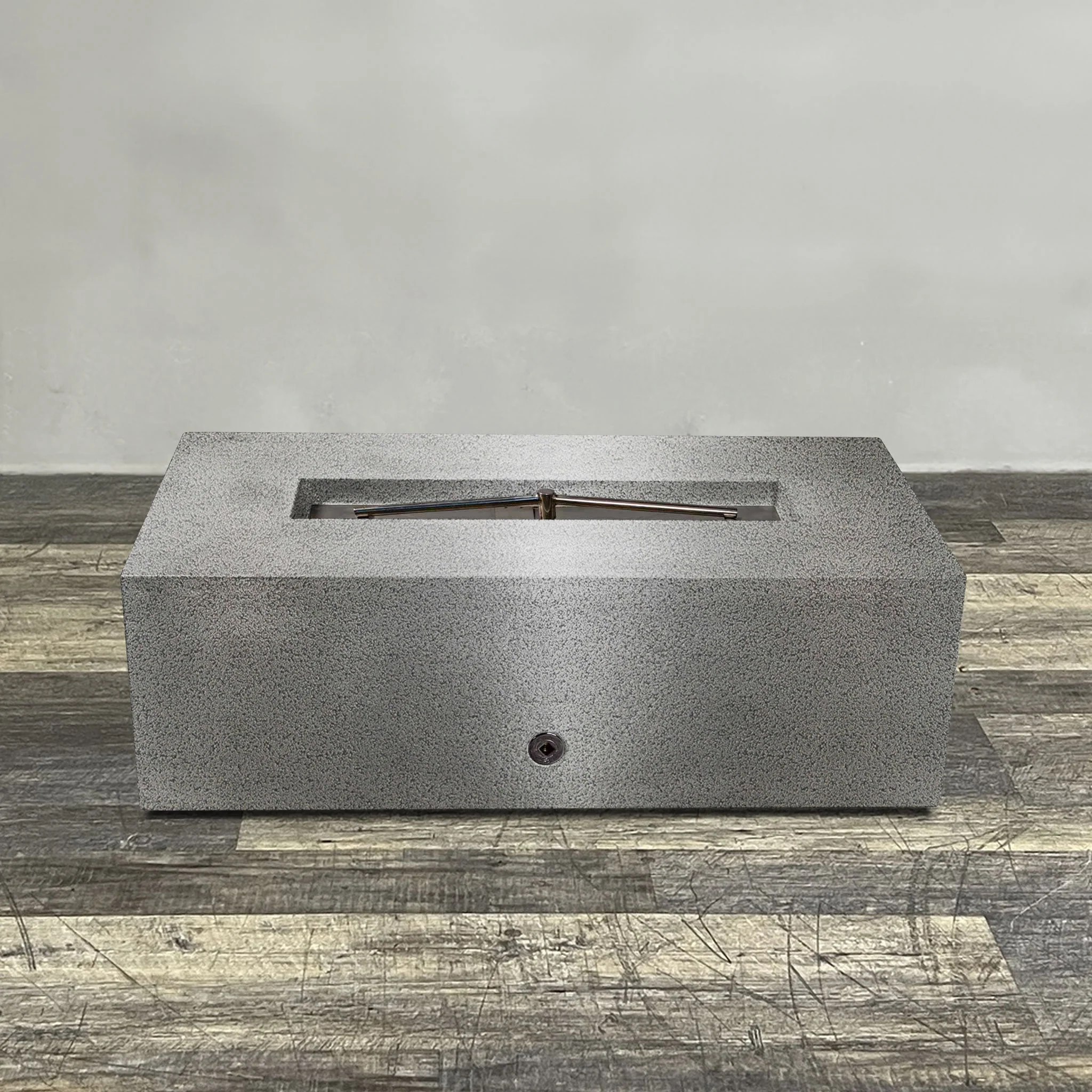 48" x 24" Rectangle Gravity Powder Coated Steel Fire Pit - Natural Gas - 110V CSA Hi/Lo Electronic Ignition System w/Bluetooth & Handheld Remote - Silver Hammertone by Starfire Designs - Image 6