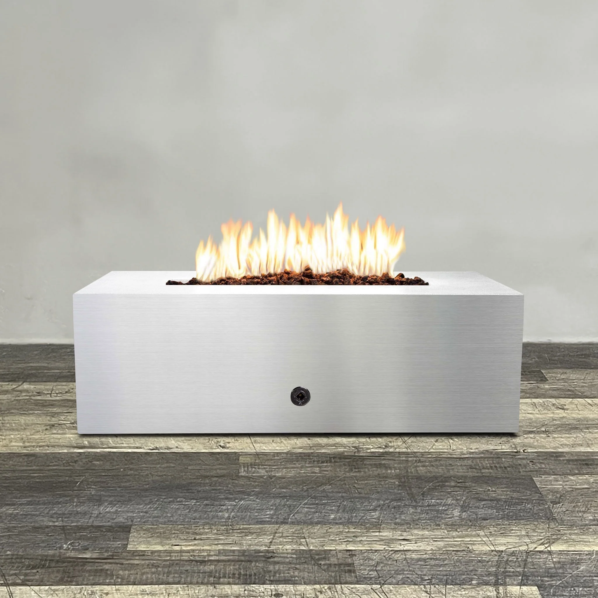 48" x 24" Rectangle Gravity Stainless Steel Fire Pit - Natural Gas - Match Lit by Starfire Designs