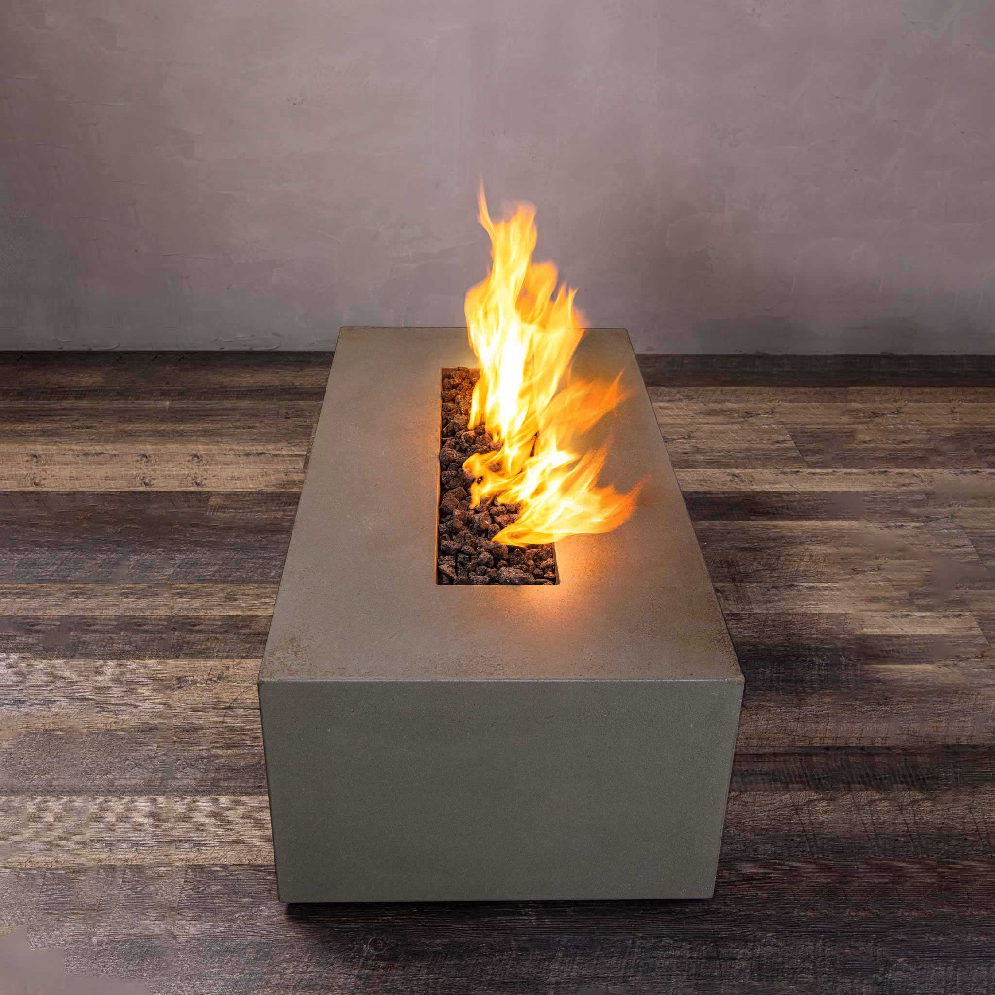 48" x 32" Rectangle Gravity Concrete (GFRC) Fire Pit - 110V Electronic Ignition System- Propane Gas Hardline - Brown by Starfire Designs - Image 10
