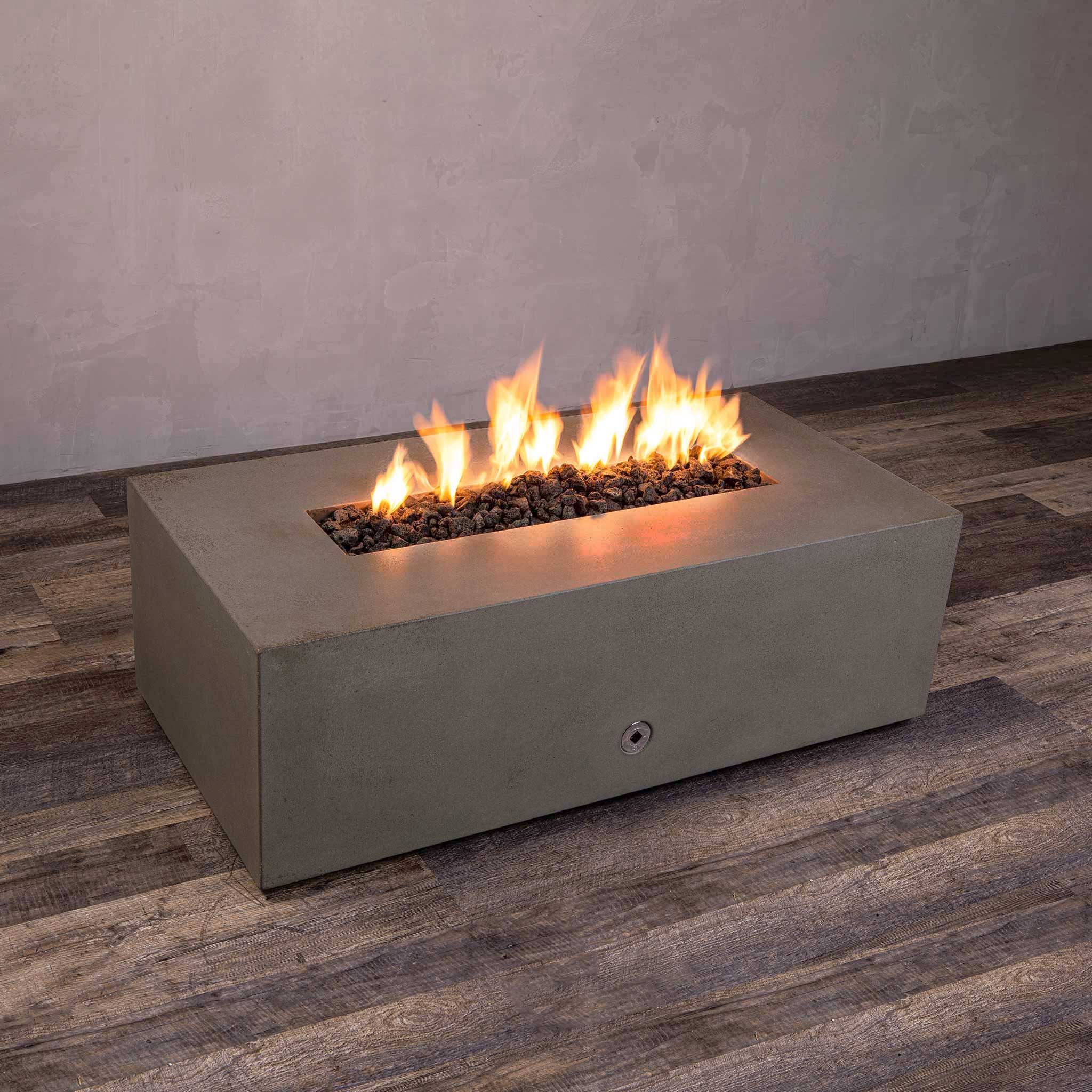48" x 32" Rectangle Gravity Concrete (GFRC) Fire Pit - 110V Electronic Ignition System- Propane Gas Hardline - Brown by Starfire Designs - Image 9