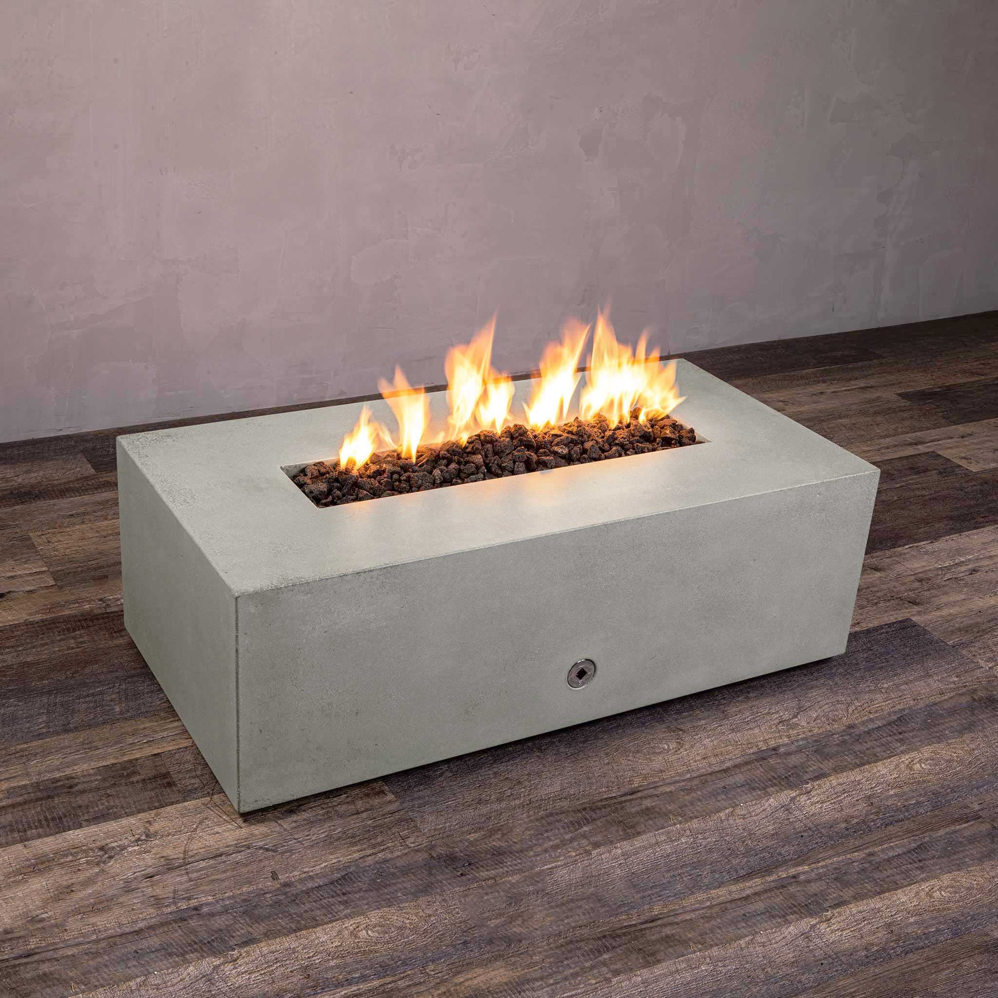 48" x 32" Rectangle Gravity Concrete (GFRC) Fire Pit - Natural Gas - Push Button Spark Ignition - Natural Gray by Starfire Designs - Image 10