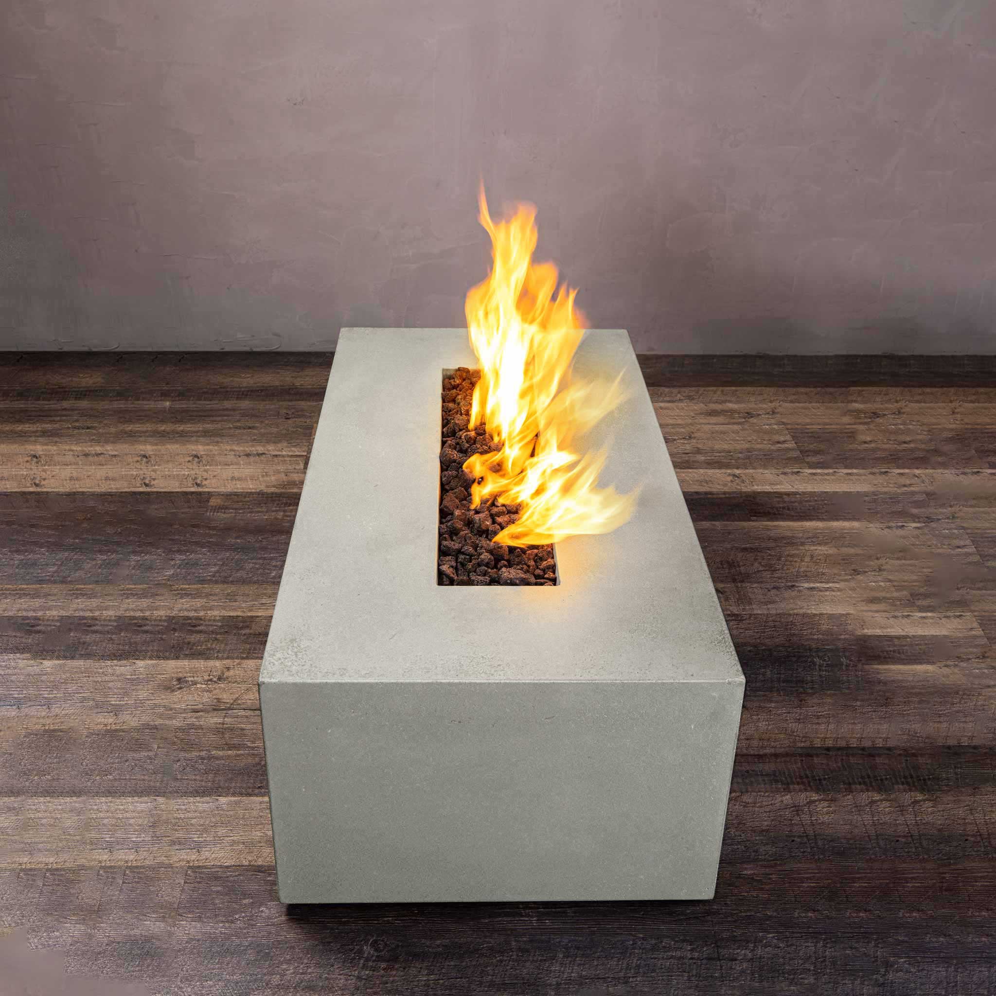 48" x 32" Rectangle Gravity Concrete (GFRC) Fire Pit - Natural Gas - Push Button Spark Ignition - Natural Gray by Starfire Designs - Image 11