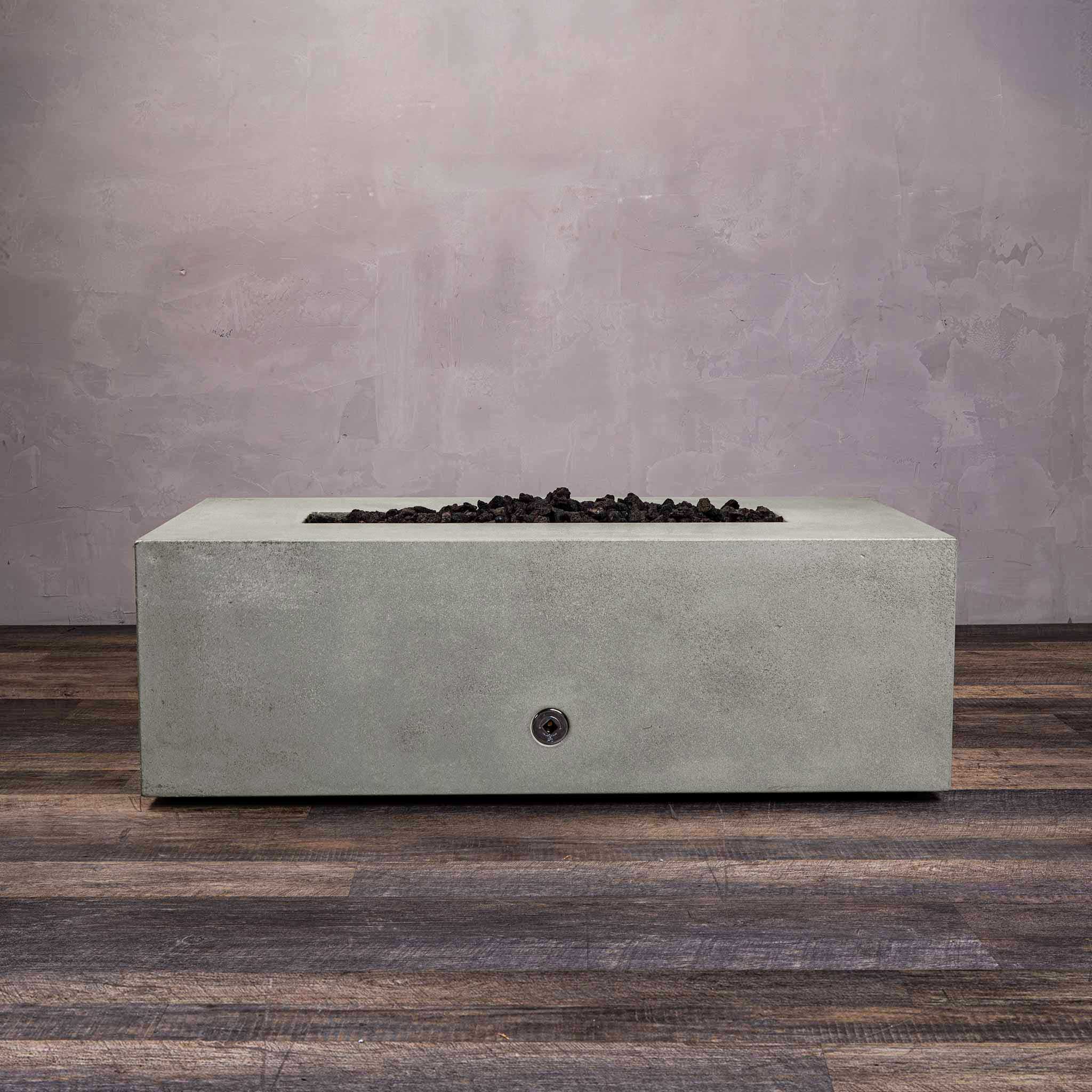 48" x 32" Rectangle Gravity Concrete (GFRC) Fire Pit - Natural Gas - Push Button Spark Ignition - Natural Gray by Starfire Designs - Image 12