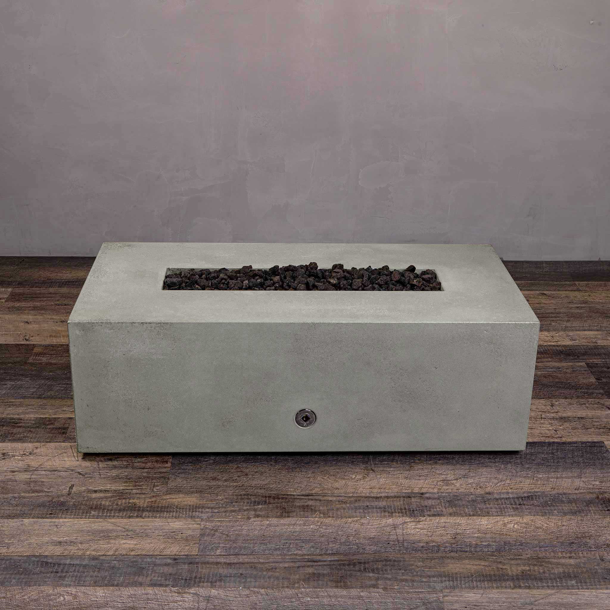 48" x 32" Rectangle Gravity Concrete (GFRC) Fire Pit - Natural Gas - Push Button Spark Ignition - Natural Gray by Starfire Designs - Image 13