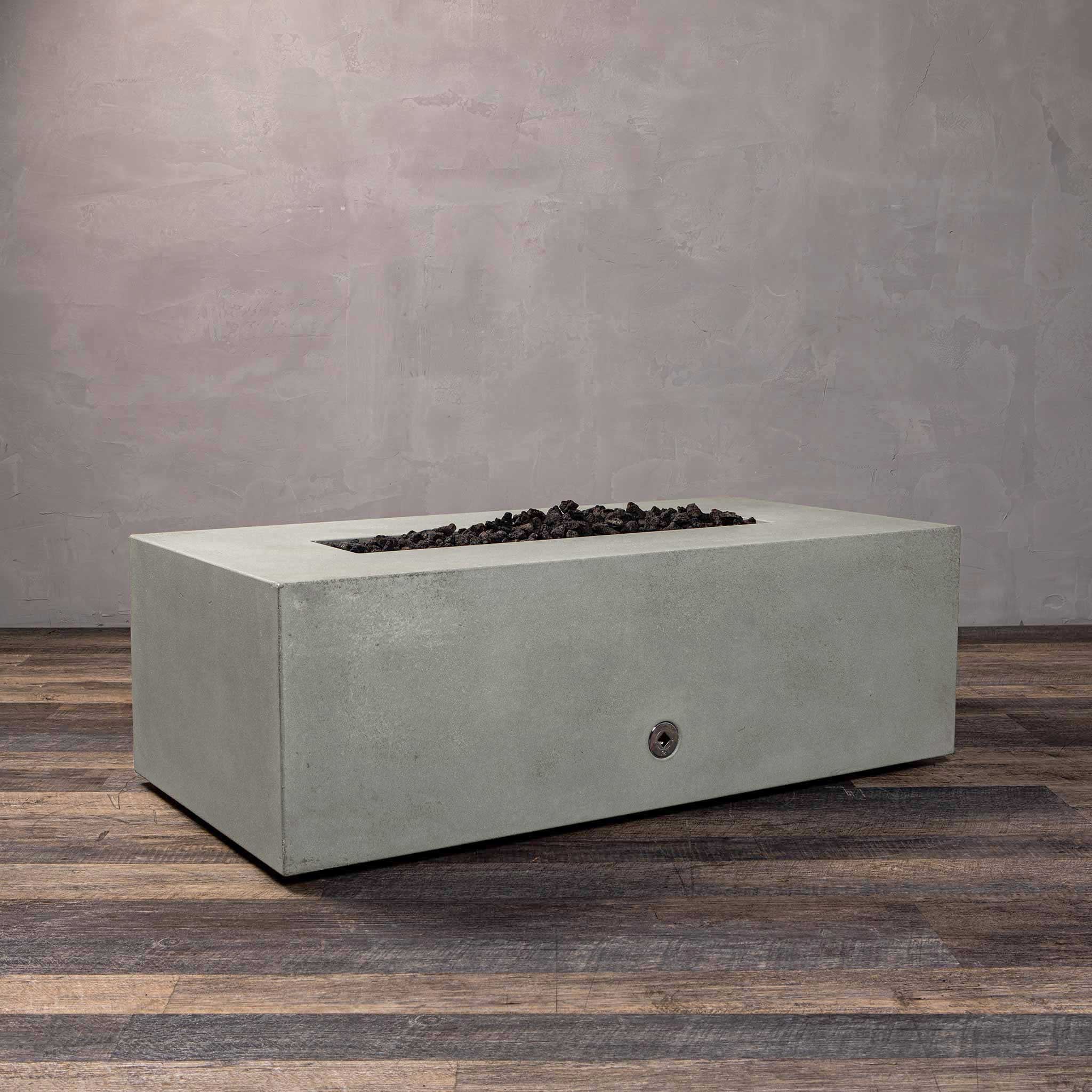 48" x 32" Rectangle Gravity Concrete (GFRC) Fire Pit - Natural Gas - Push Button Spark Ignition - Natural Gray by Starfire Designs - Image 14