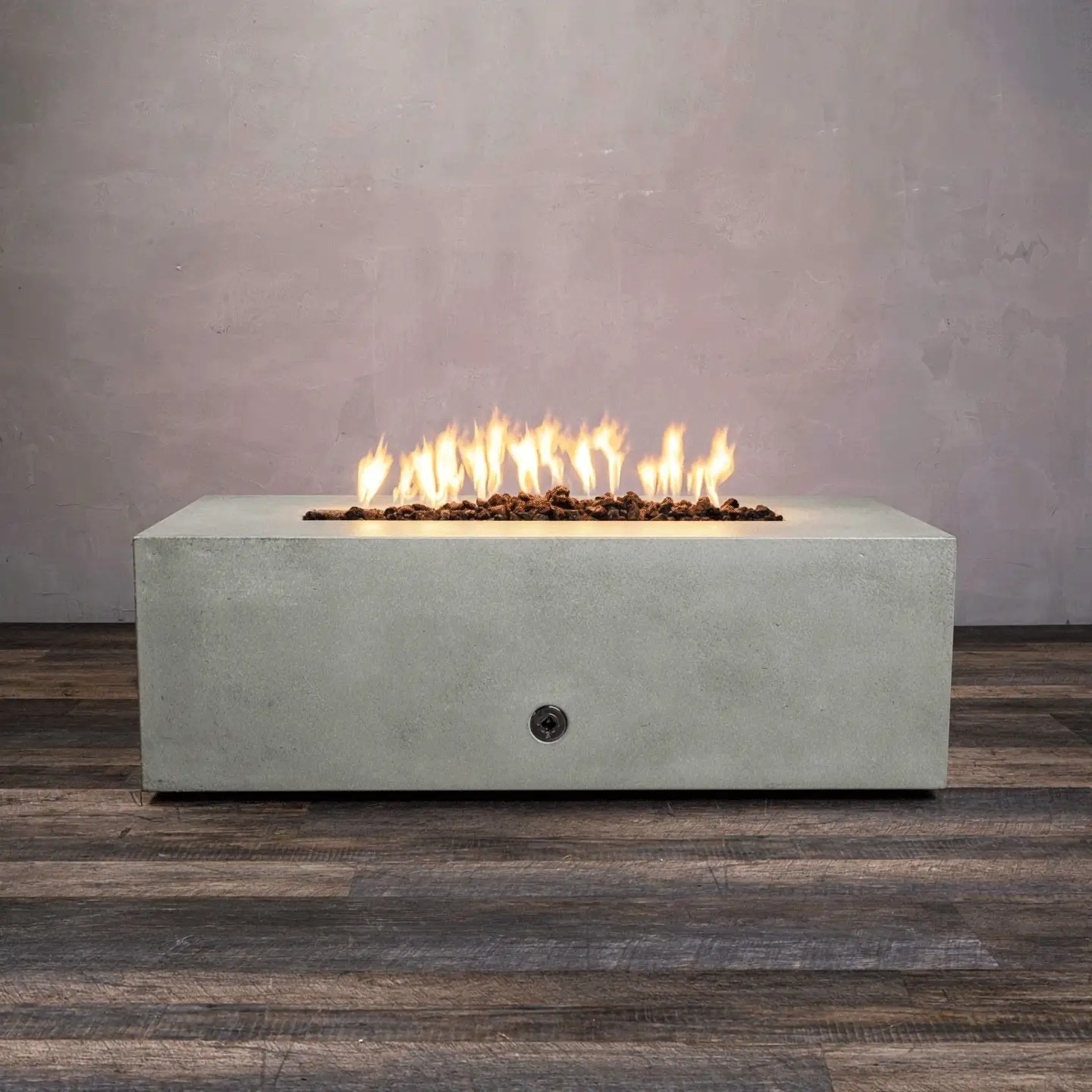 48" x 32" Rectangle Gravity Concrete (GFRC) Fire Pit - Natural Gas - Push Button Spark Ignition - Natural Gray by Starfire Designs - Image 2