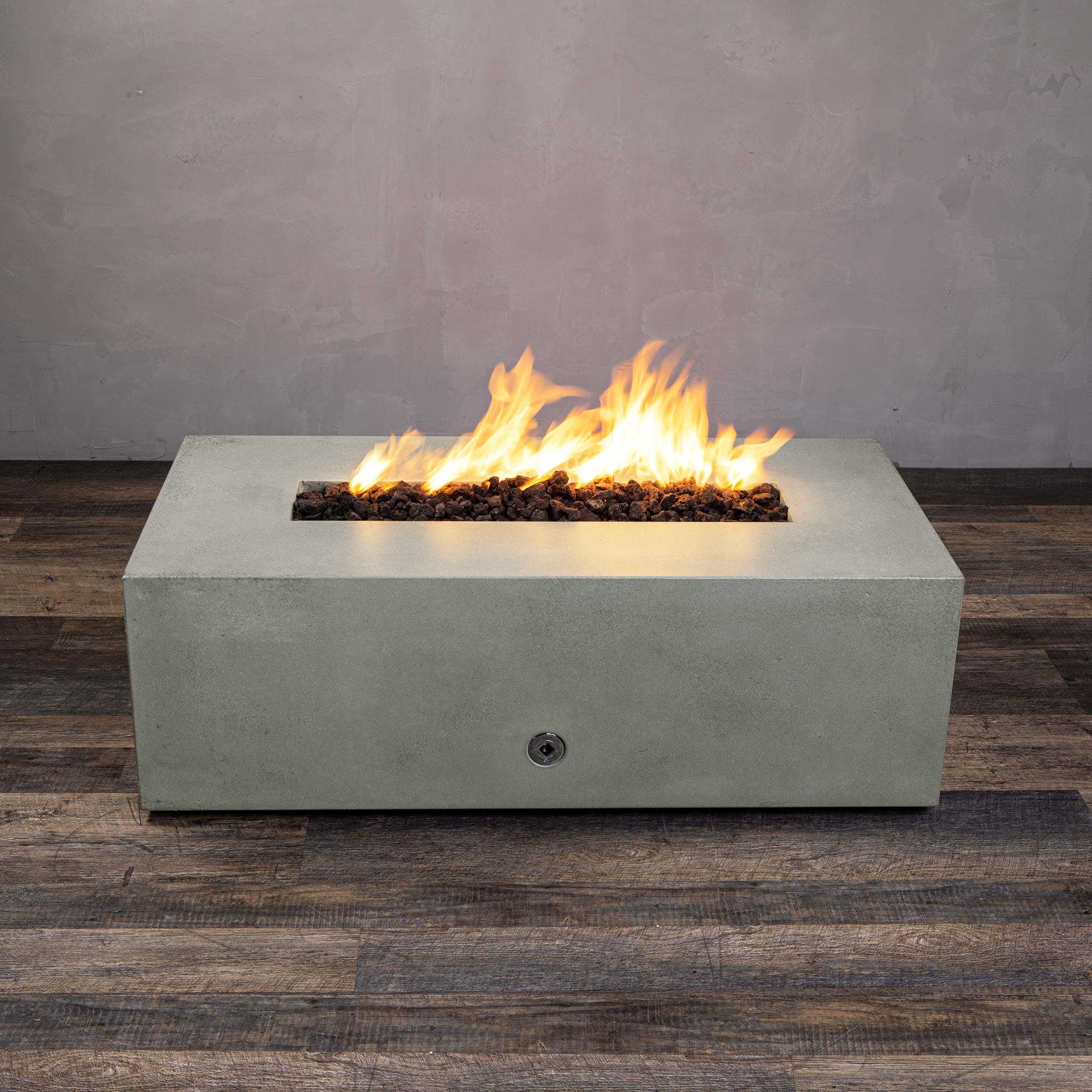 48" x 32" Rectangle Gravity Concrete (GFRC) Fire Pit - Natural Gas - Push Button Spark Ignition - Natural Gray by Starfire Designs - Image 3