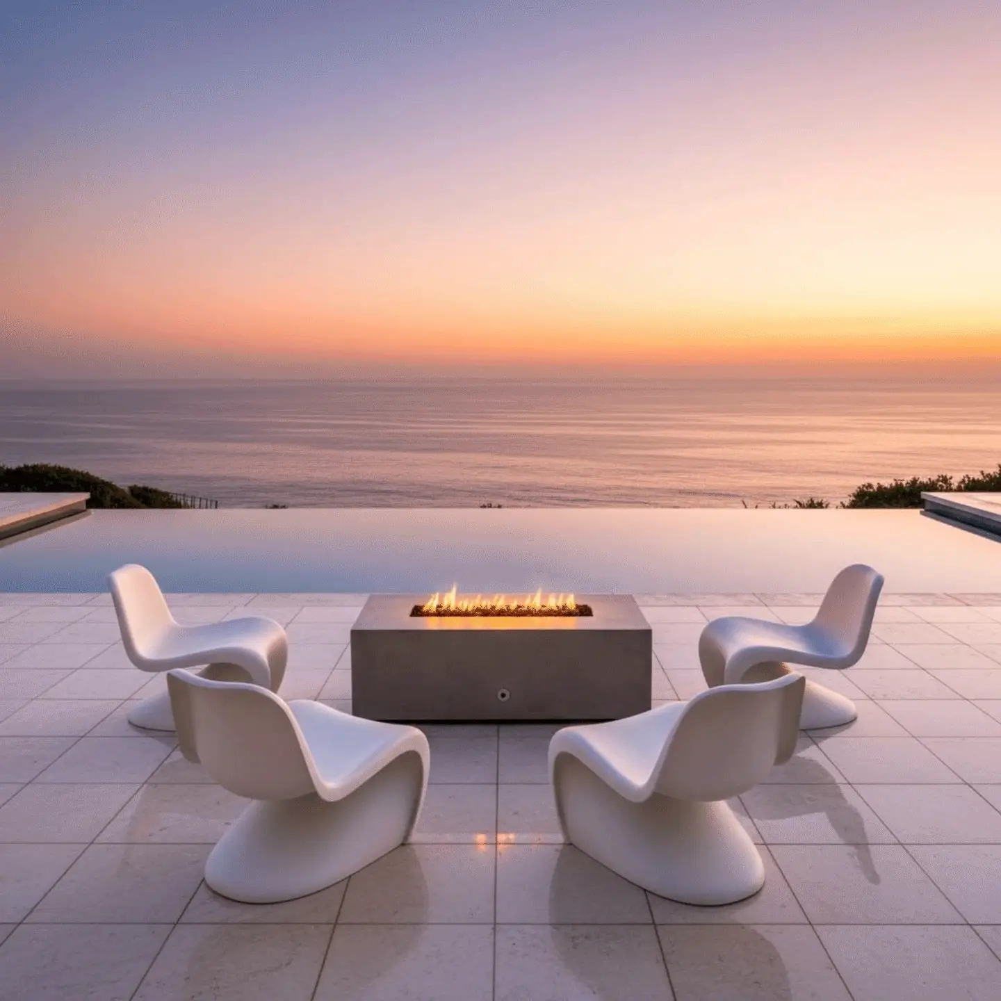 48" x 32" Rectangle Gravity Concrete (GFRC) Fire Pit - Natural Gas - Push Button Spark Ignition - Natural Gray by Starfire Designs - Image 5