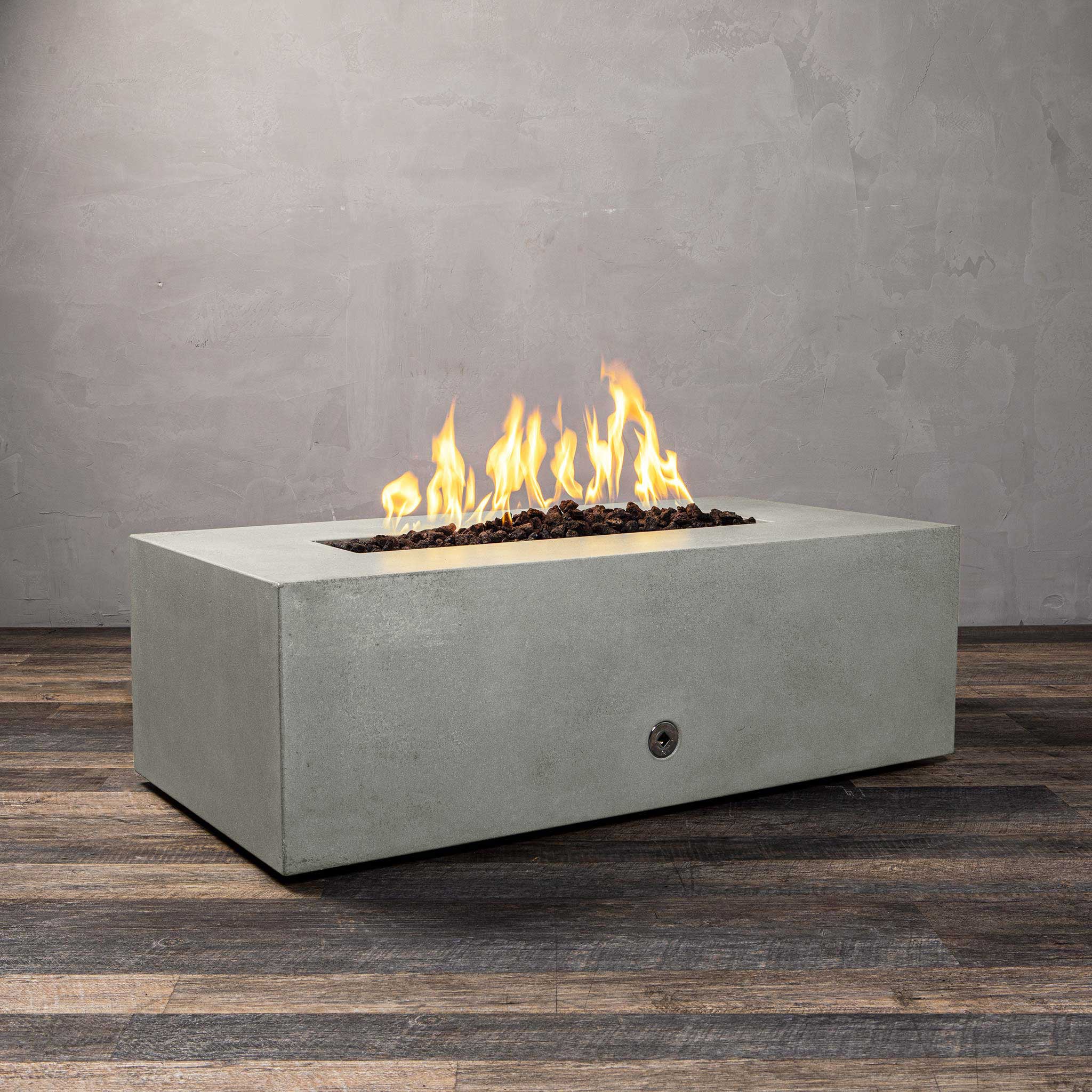 48" x 32" Rectangle Gravity Concrete (GFRC) Fire Pit - Natural Gas - Push Button Spark Ignition - Natural Gray by Starfire Designs - Image 9