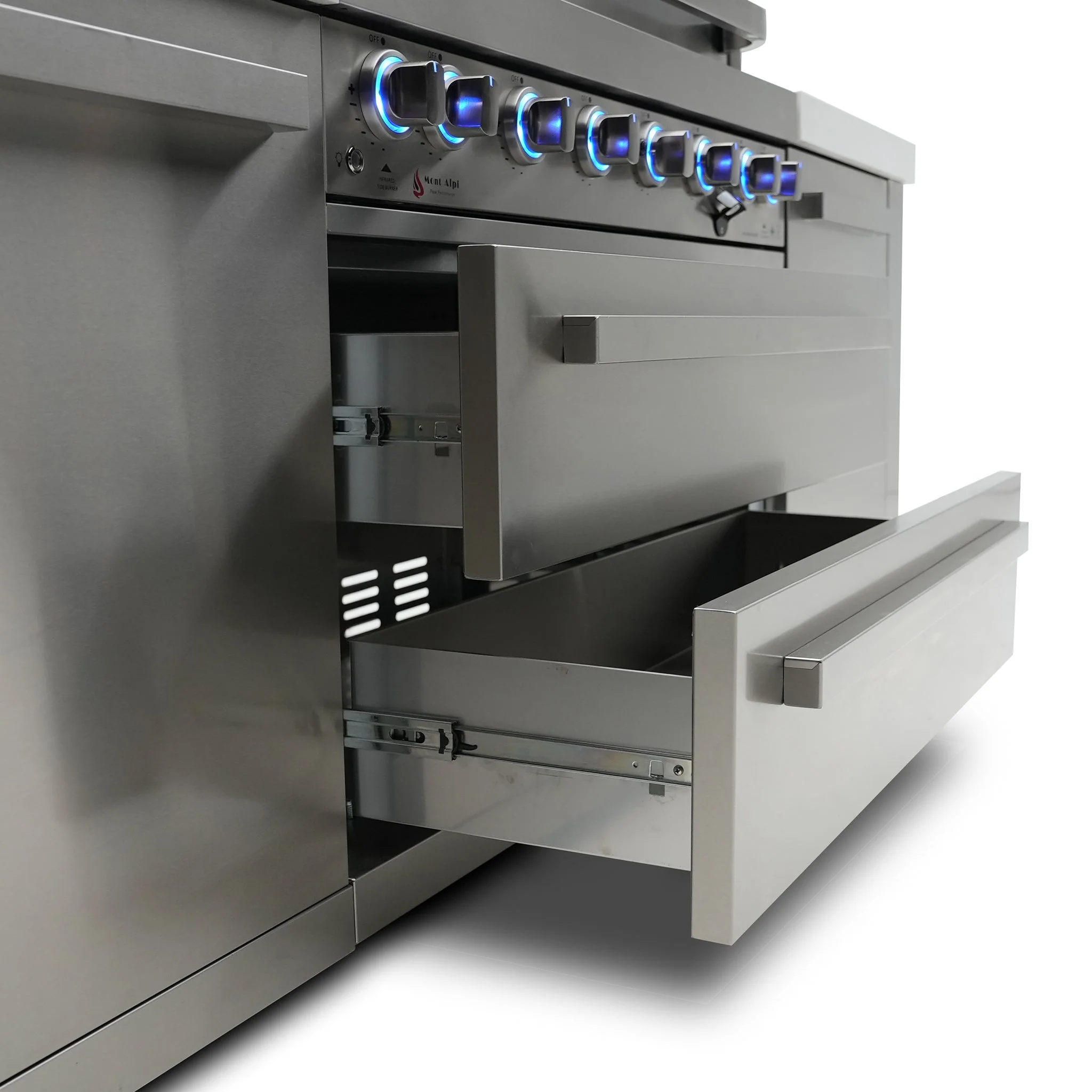 6-Burner with Beverage Center and Side Burner Stainless Steel Natural Gas BBQ Island Grill - MAi805-BEV by Mont Alpi - Image 4