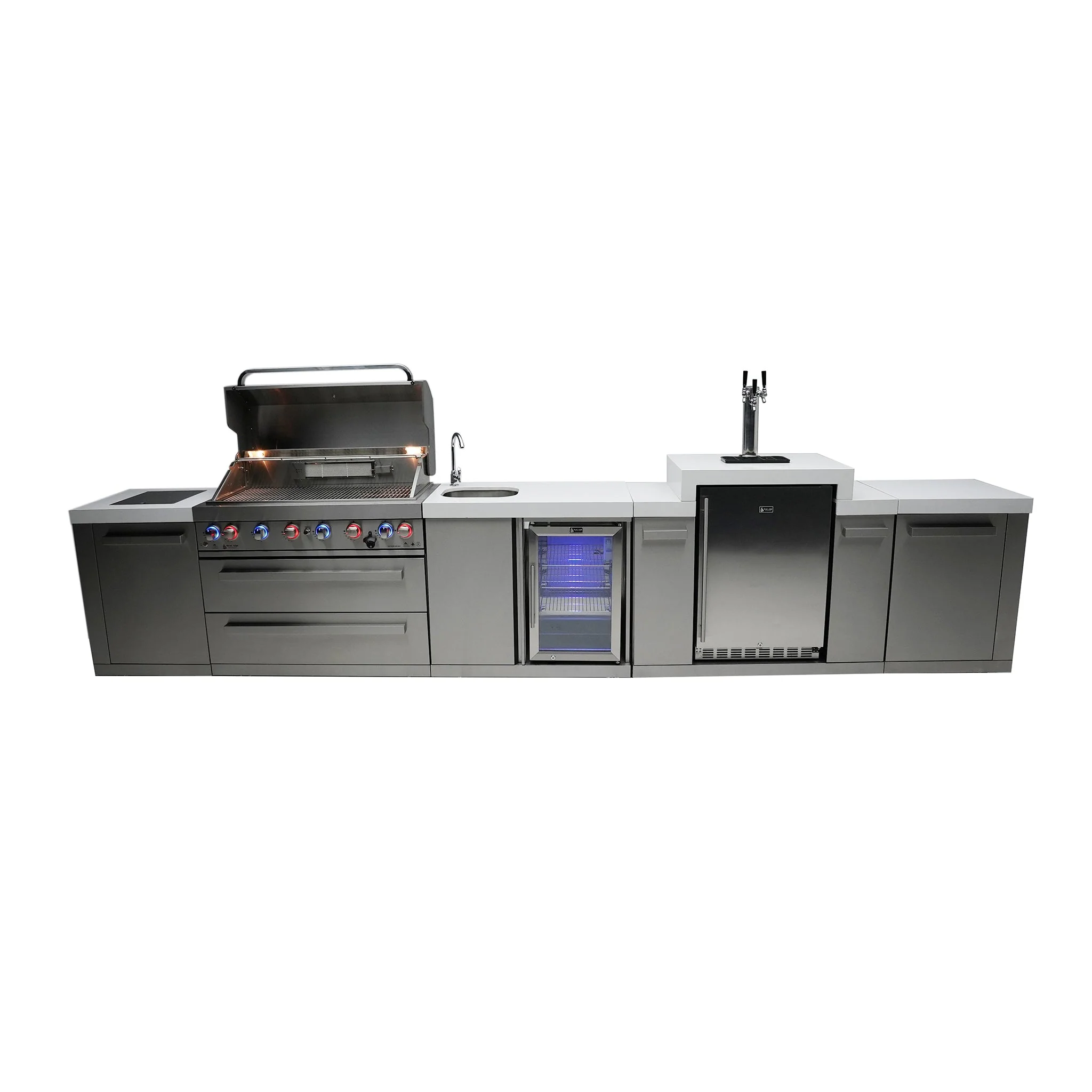 6-Burner with Kegerator and Beverage Center Stainless Steel Propane Gas BBQ Island Grill - MAi805-KEGBEV by Mont Alpi - Image 2