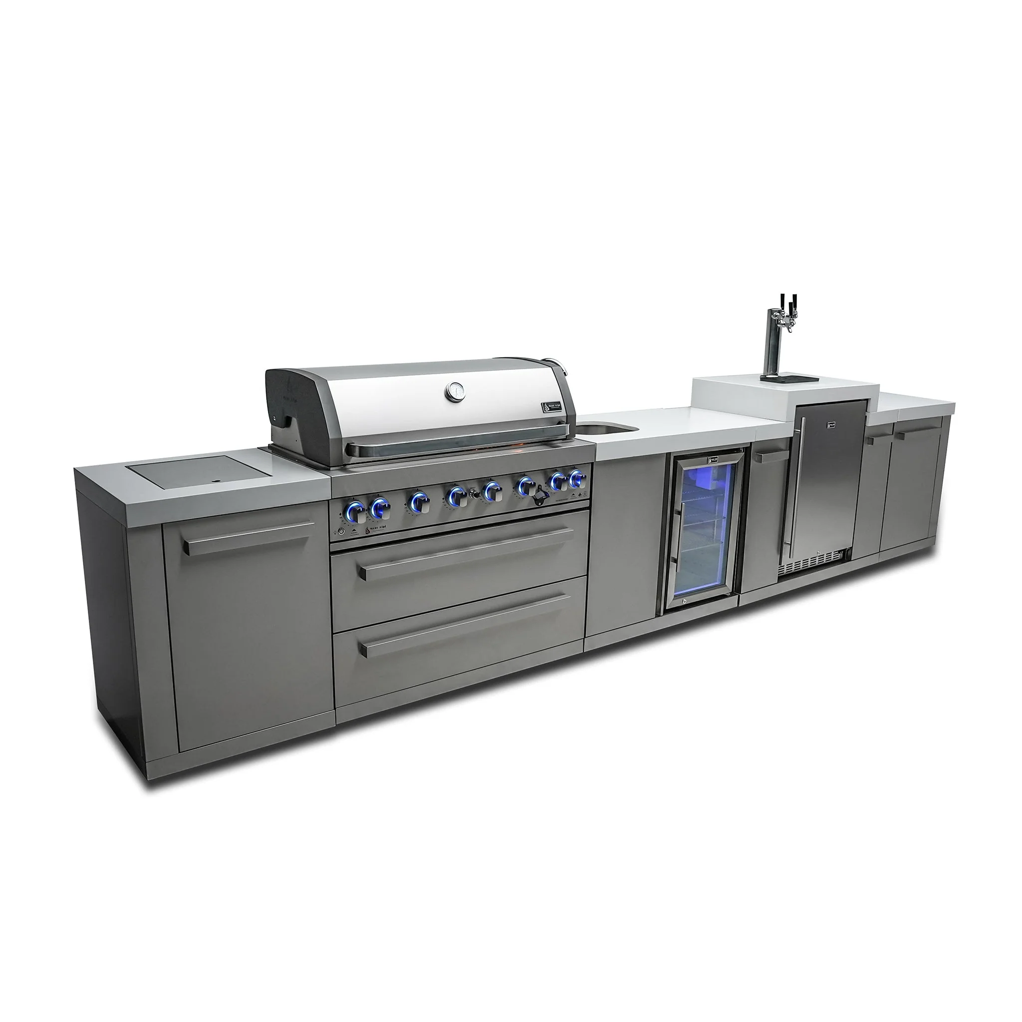 6-Burner with Kegerator and Beverage Center Stainless Steel Propane Gas BBQ Island Grill - MAi805-KEGBEV by Mont Alpi - Image 3