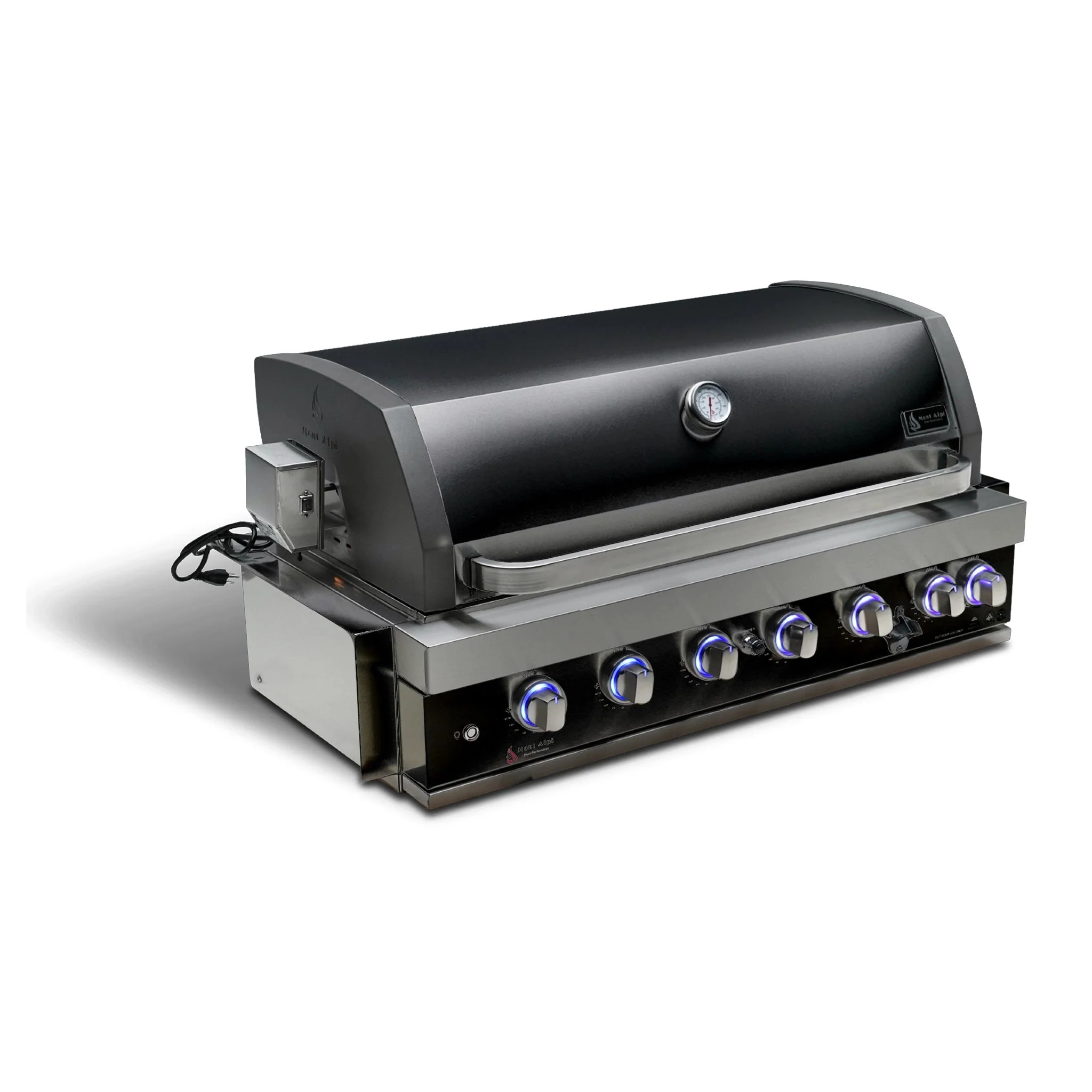 6-Burner with Rotisserie Kit 44" Black Stainless Steel Propane Gas Built In Grill - MABi805-BSS by Mont Alpi - Image 2