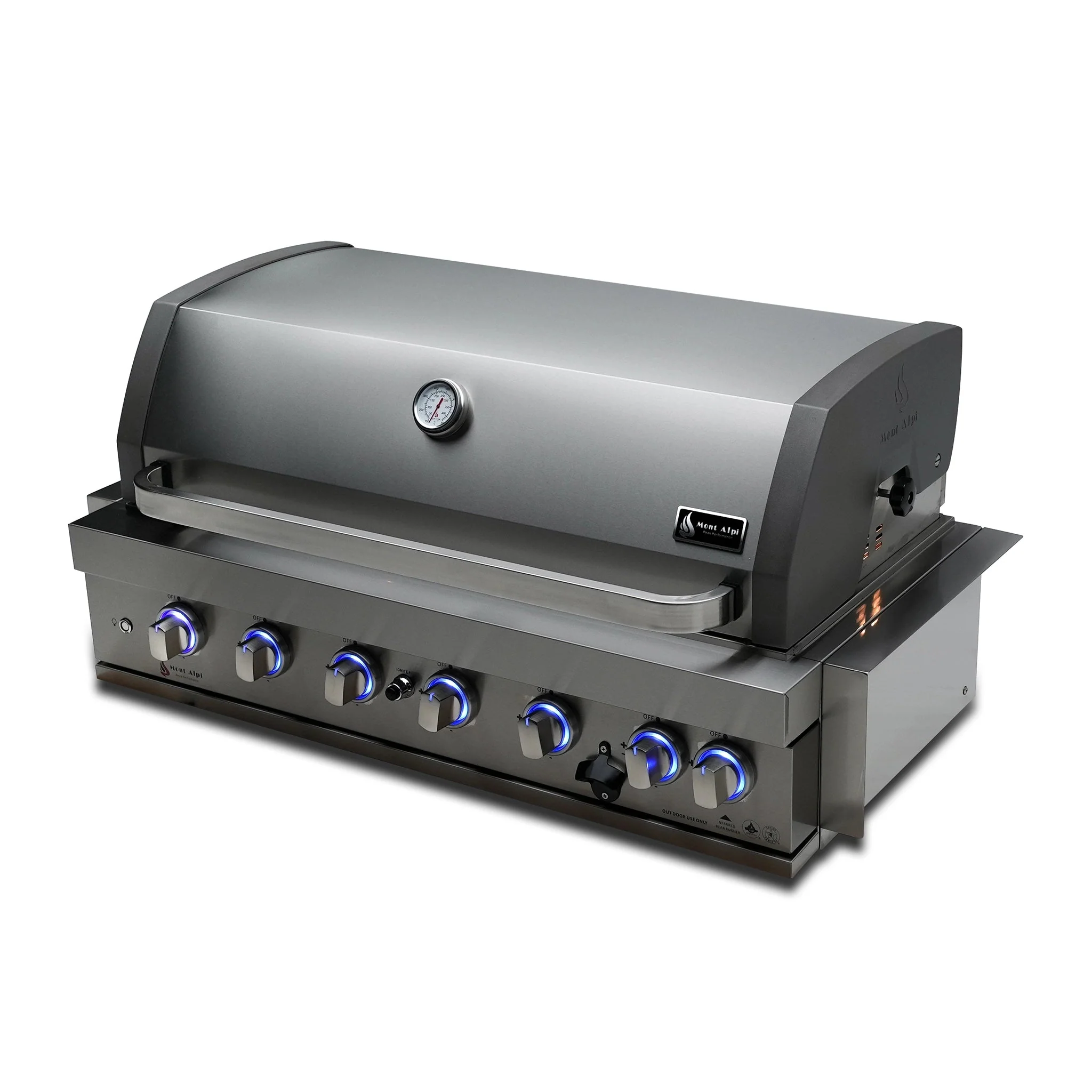 6-Burner with Rotisserie Kit 44" Stainless Steel Propane Gas Built In Grill - MABi805 by Mont Alpi - Image 3