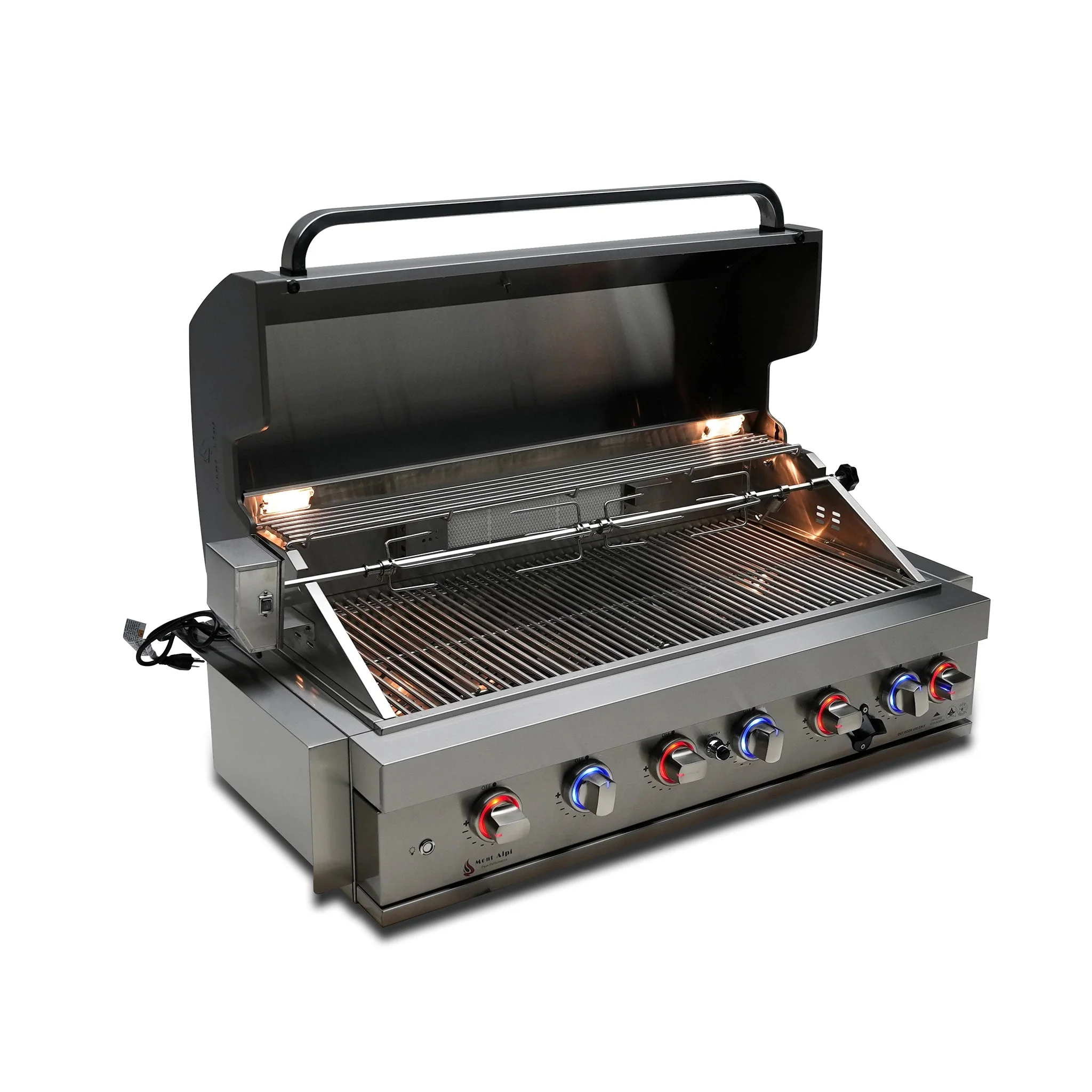 6-Burner with Rotisserie Kit 44" Stainless Steel Propane Gas Built In Grill - MABi805 by Mont Alpi - Image 5