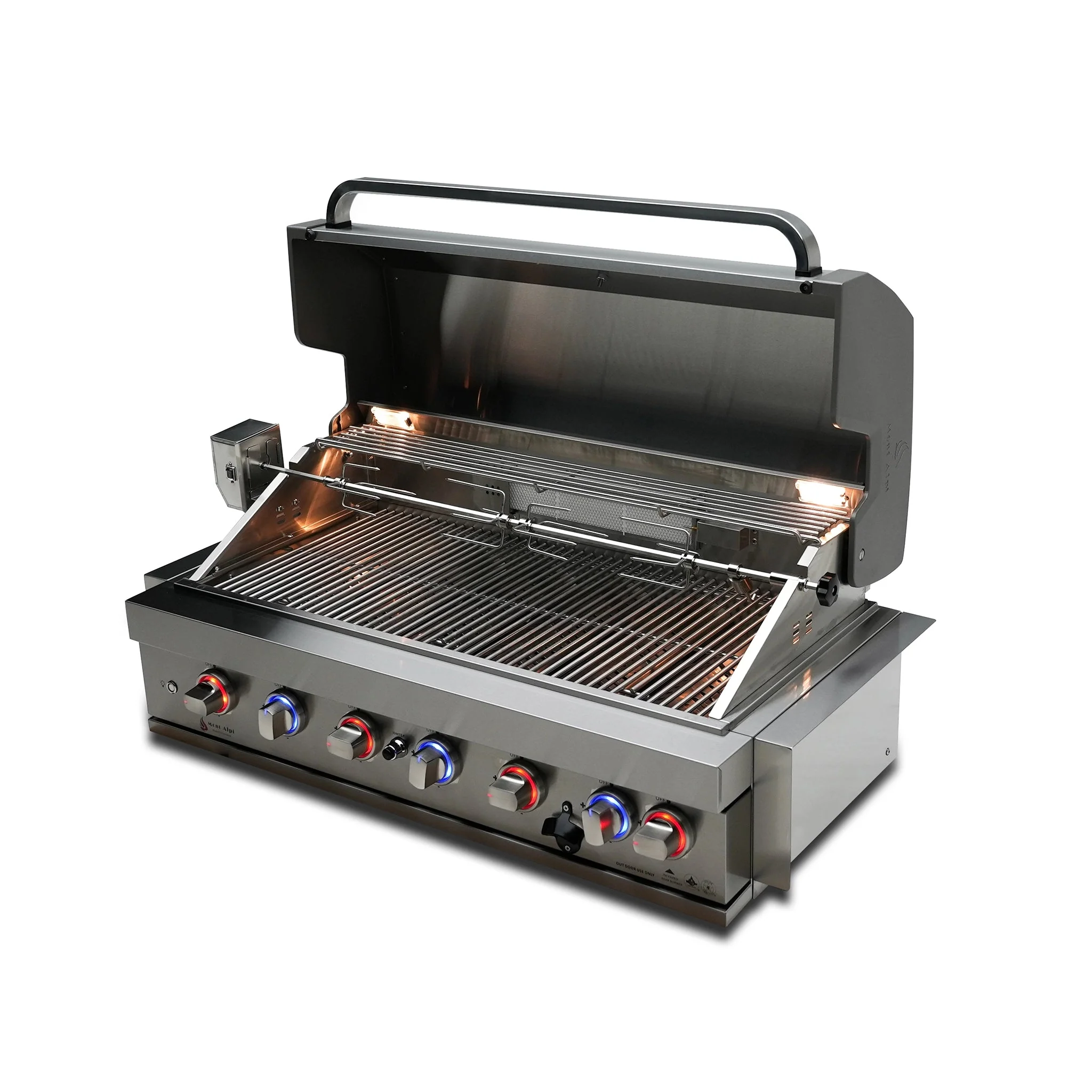6-Burner with Rotisserie Kit 44" Stainless Steel Propane Gas Built In Grill - MABi805 by Mont Alpi - Image 6