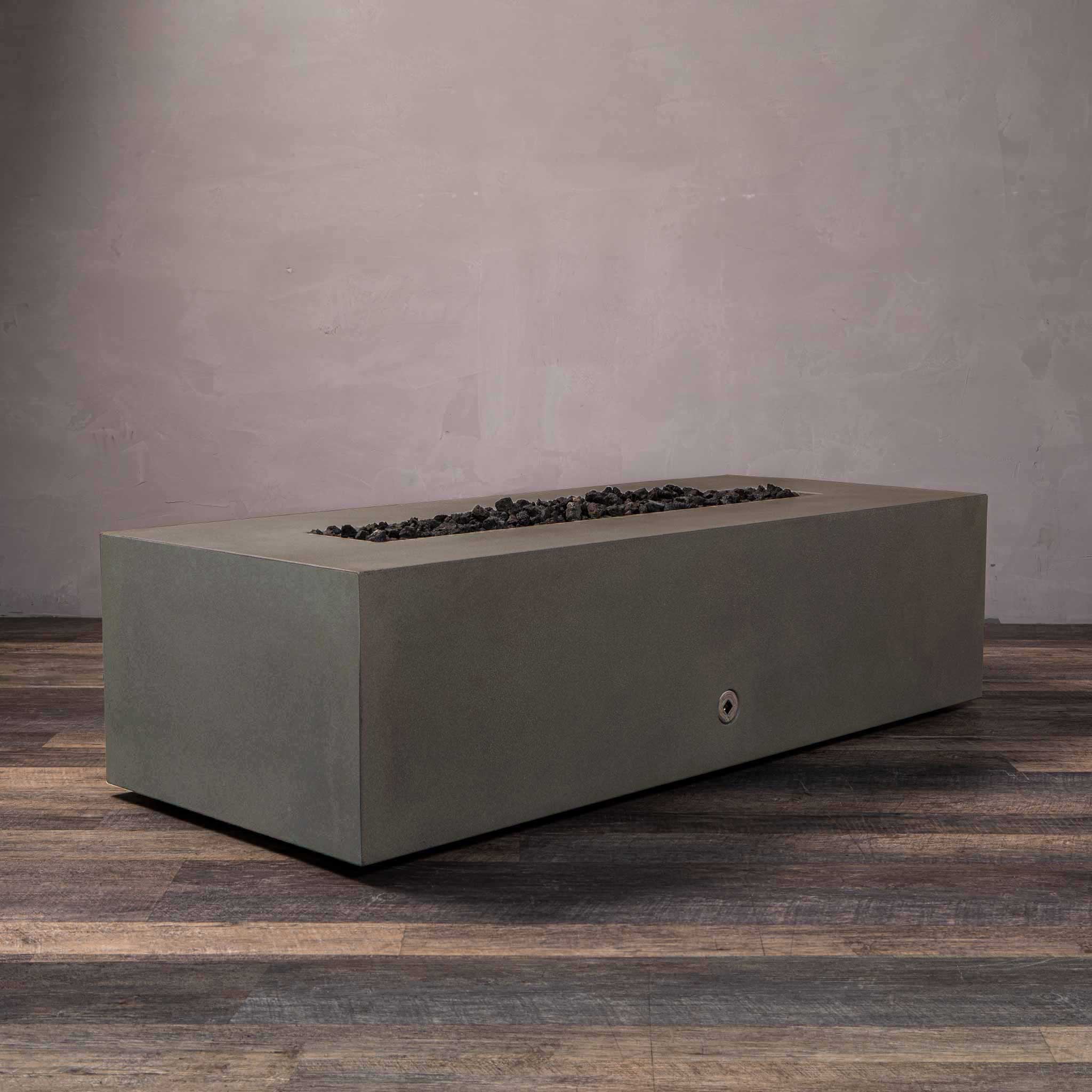 60" x 24" Rectangle Gravity Concrete (GFRC) Fire Pit - Natural Gas - 110V Electronic Ignition System - Brown by Starfire Designs - Image 14