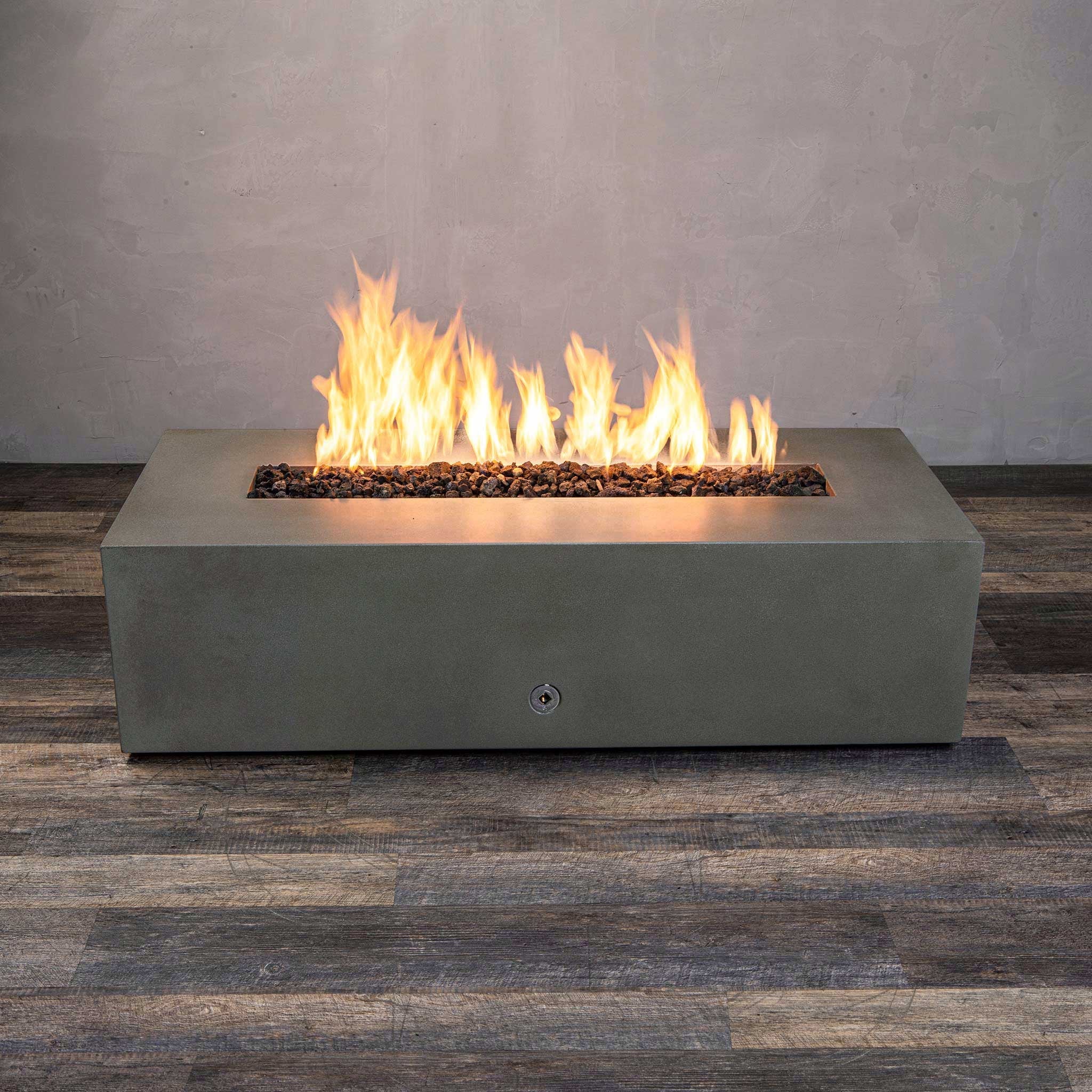 60" x 24" Rectangle Gravity Concrete (GFRC) Fire Pit - Natural Gas - 110V Electronic Ignition System - Brown by Starfire Designs - Image 3