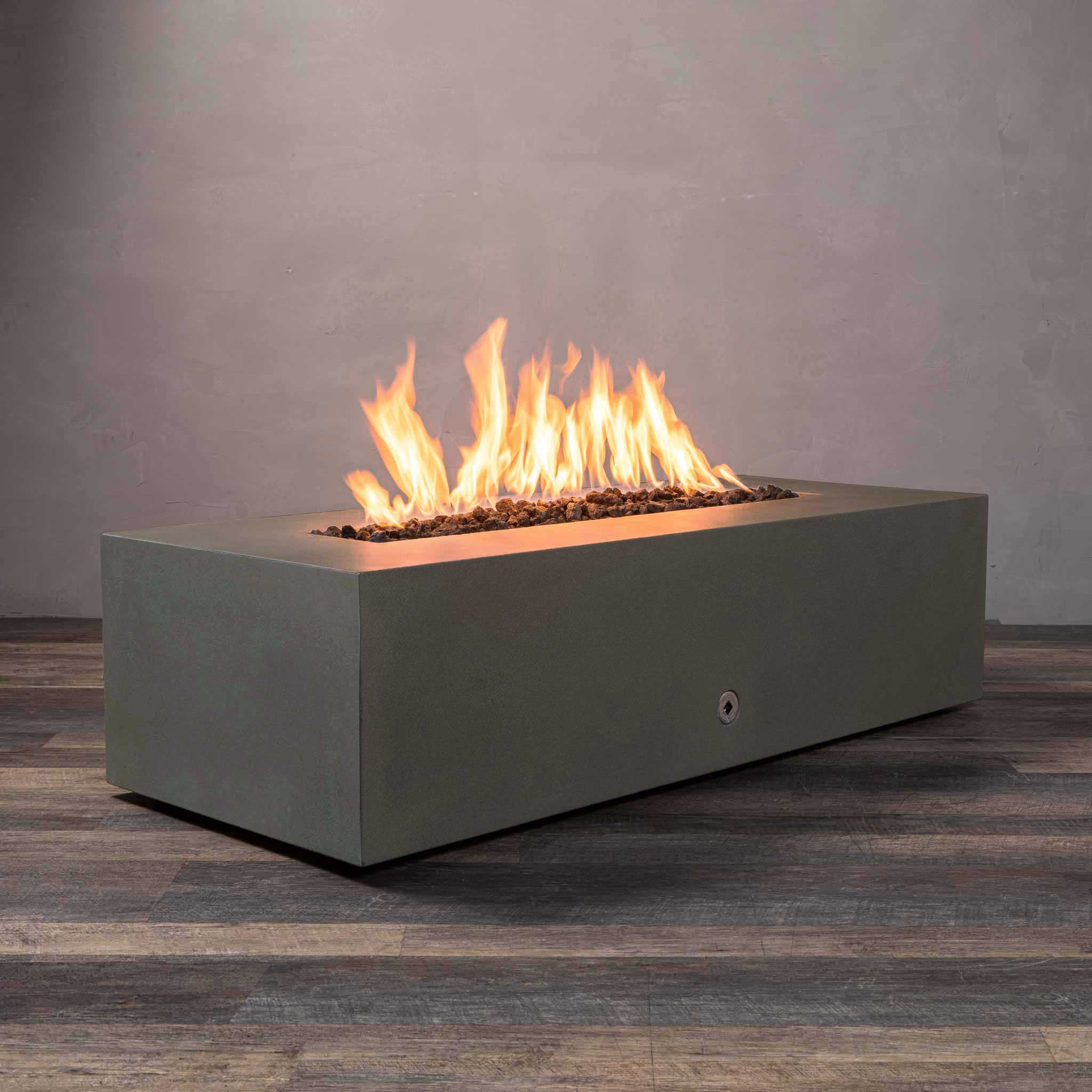 60" x 24" Rectangle Gravity Concrete (GFRC) Fire Pit - Natural Gas - 110V Electronic Ignition System - Brown by Starfire Designs - Image 11