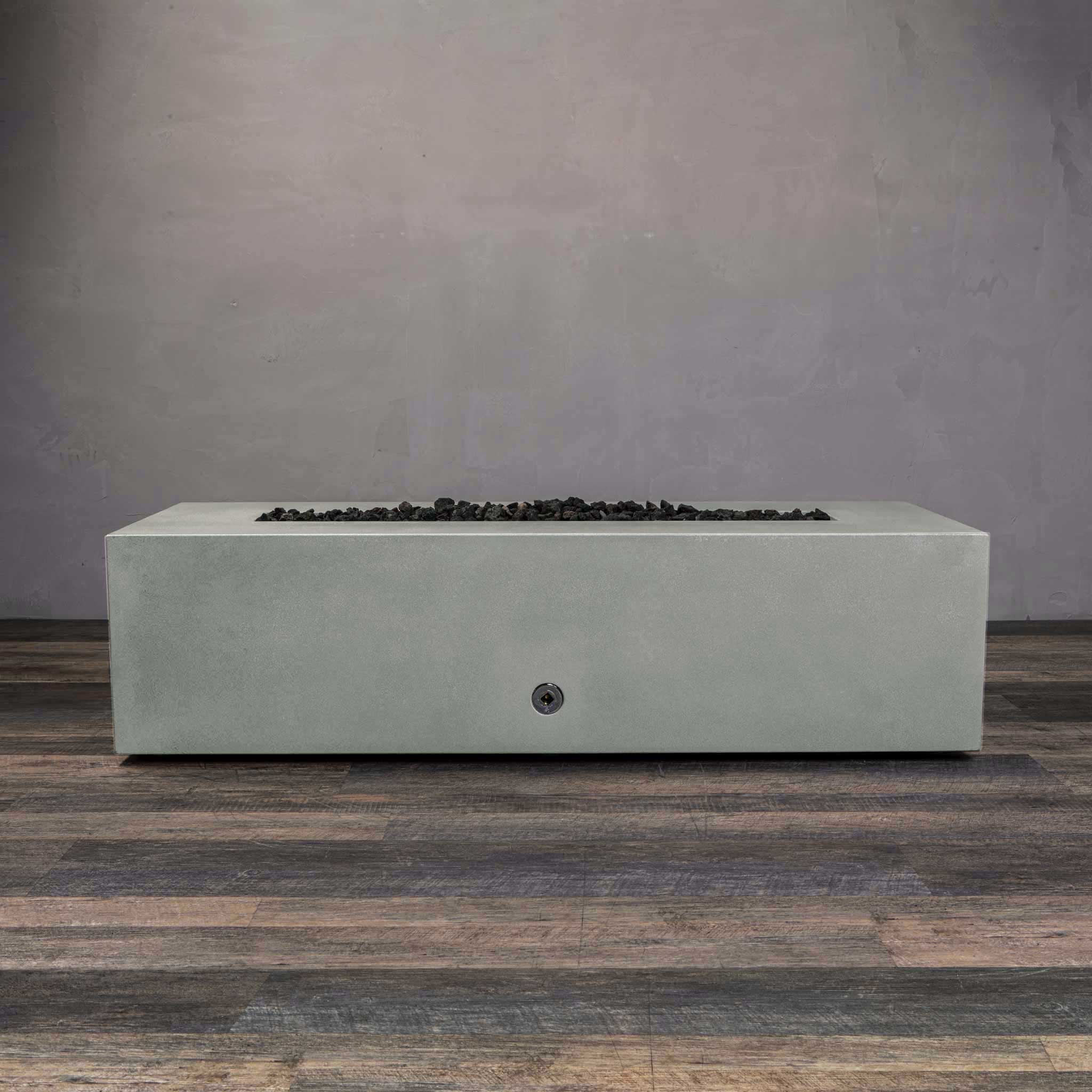 60" x 24" Rectangle Gravity Concrete (GFRC) Fire Pit - Natural Gas - Push Button Spark Ignition - Natural Gray by Starfire Designs - Image 10