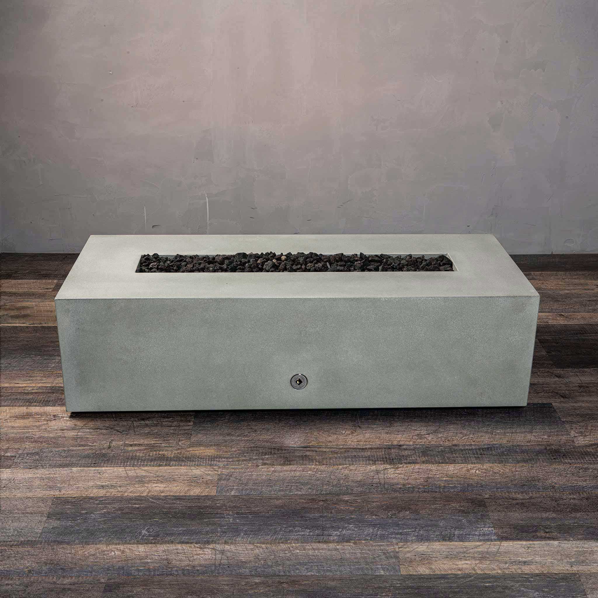 60" x 24" Rectangle Gravity Concrete (GFRC) Fire Pit - Natural Gas - Push Button Spark Ignition - Natural Gray by Starfire Designs - Image 11